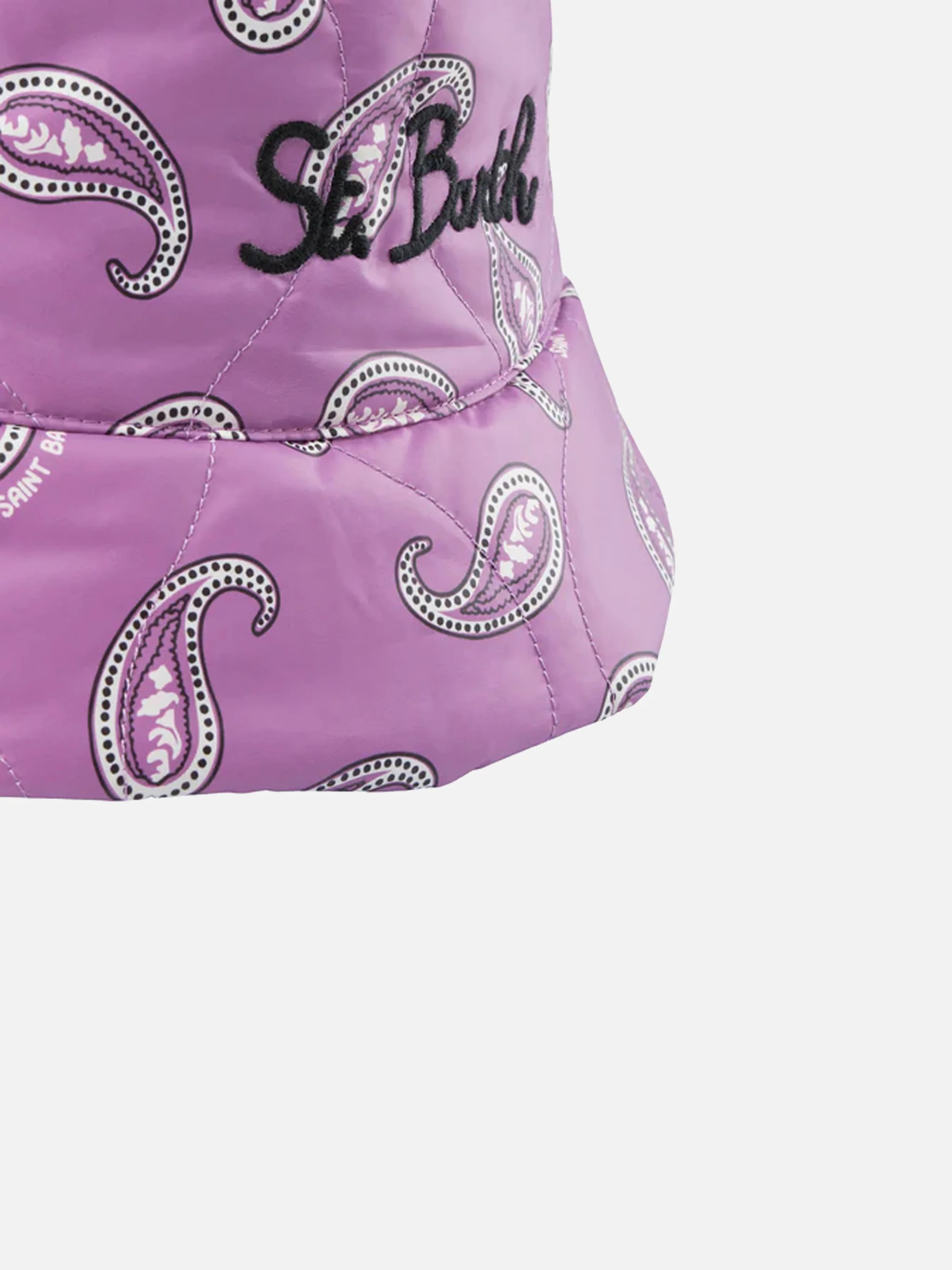 Bucket hat Jude con fantasia paisley viola e bianco - Image 3