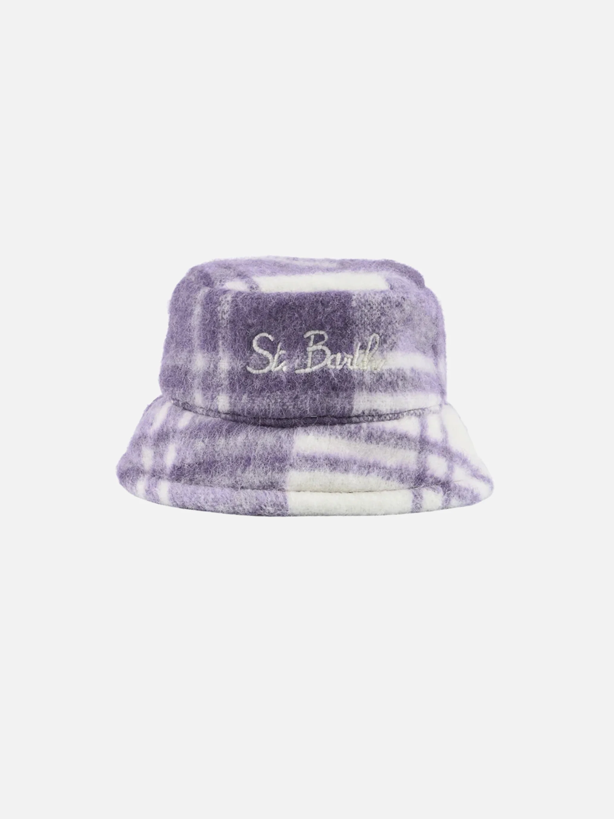Cappello bucket Jude con stampa tartan bianco e lilla