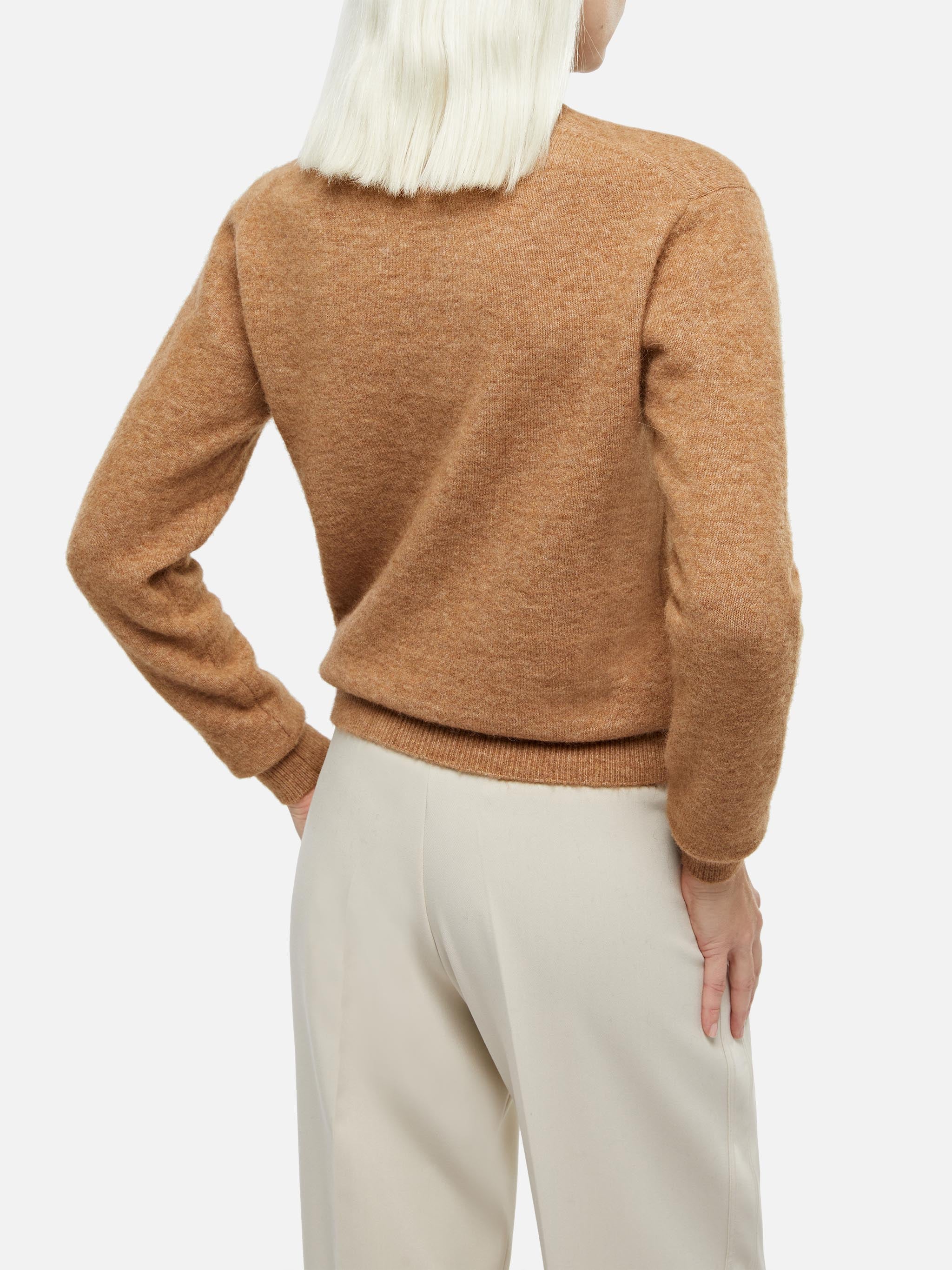 Maglia Sorbonne in filato stretch cammello - Image 3