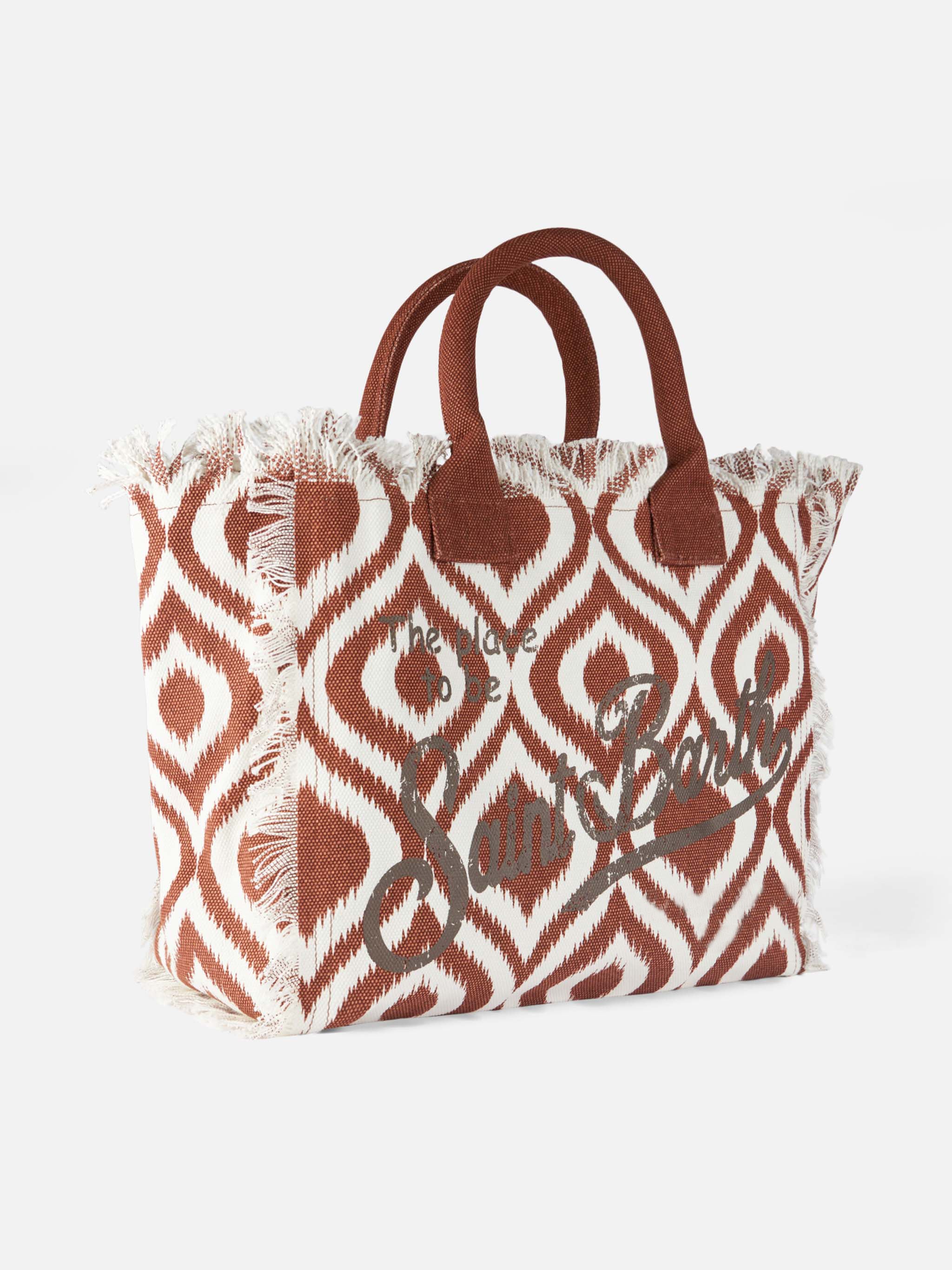 Borsa a spalla Vanity in canvas con stampa ikat - Image 2