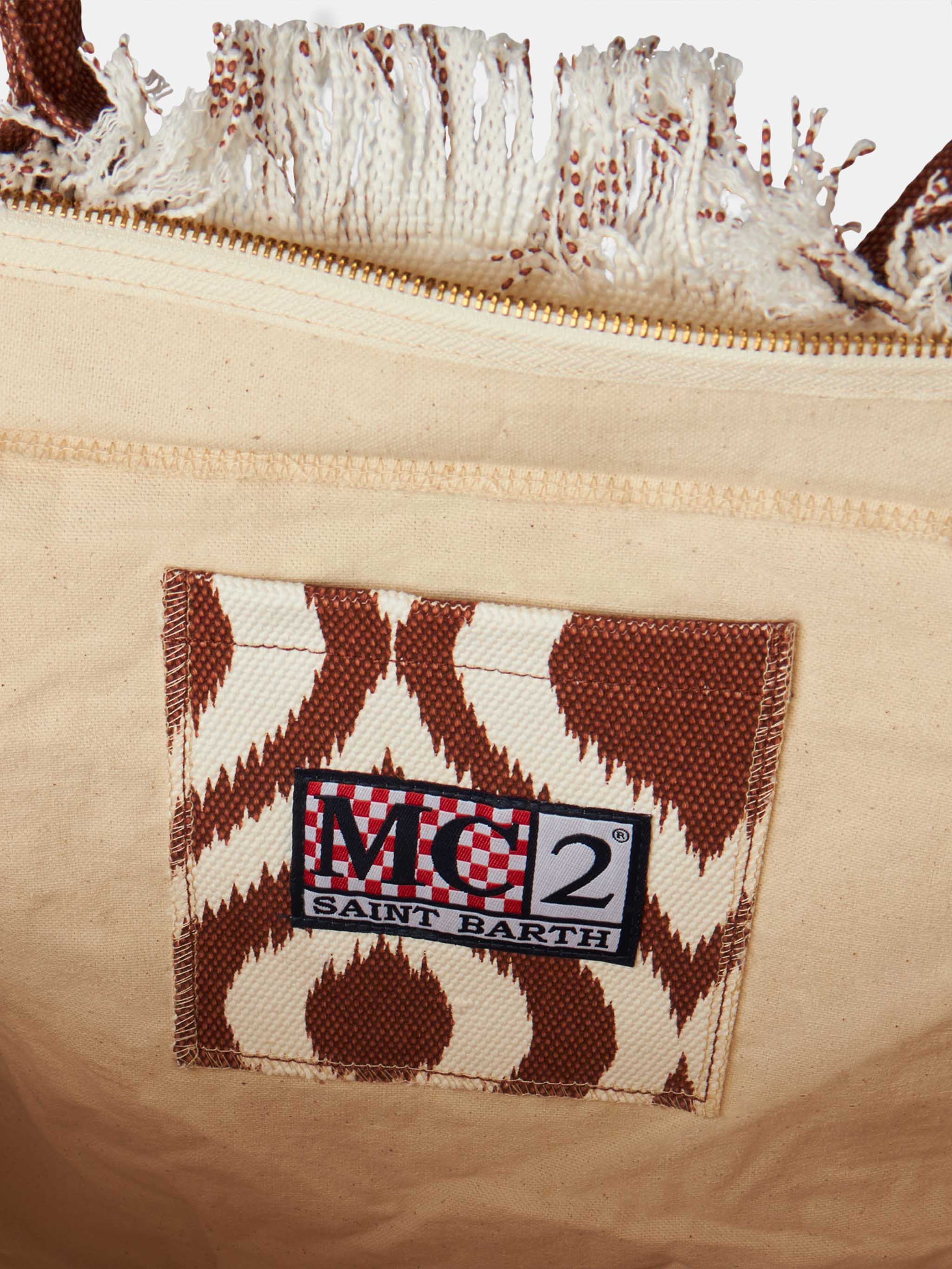 Borsa a spalla Vanity in canvas con stampa ikat - Image 4