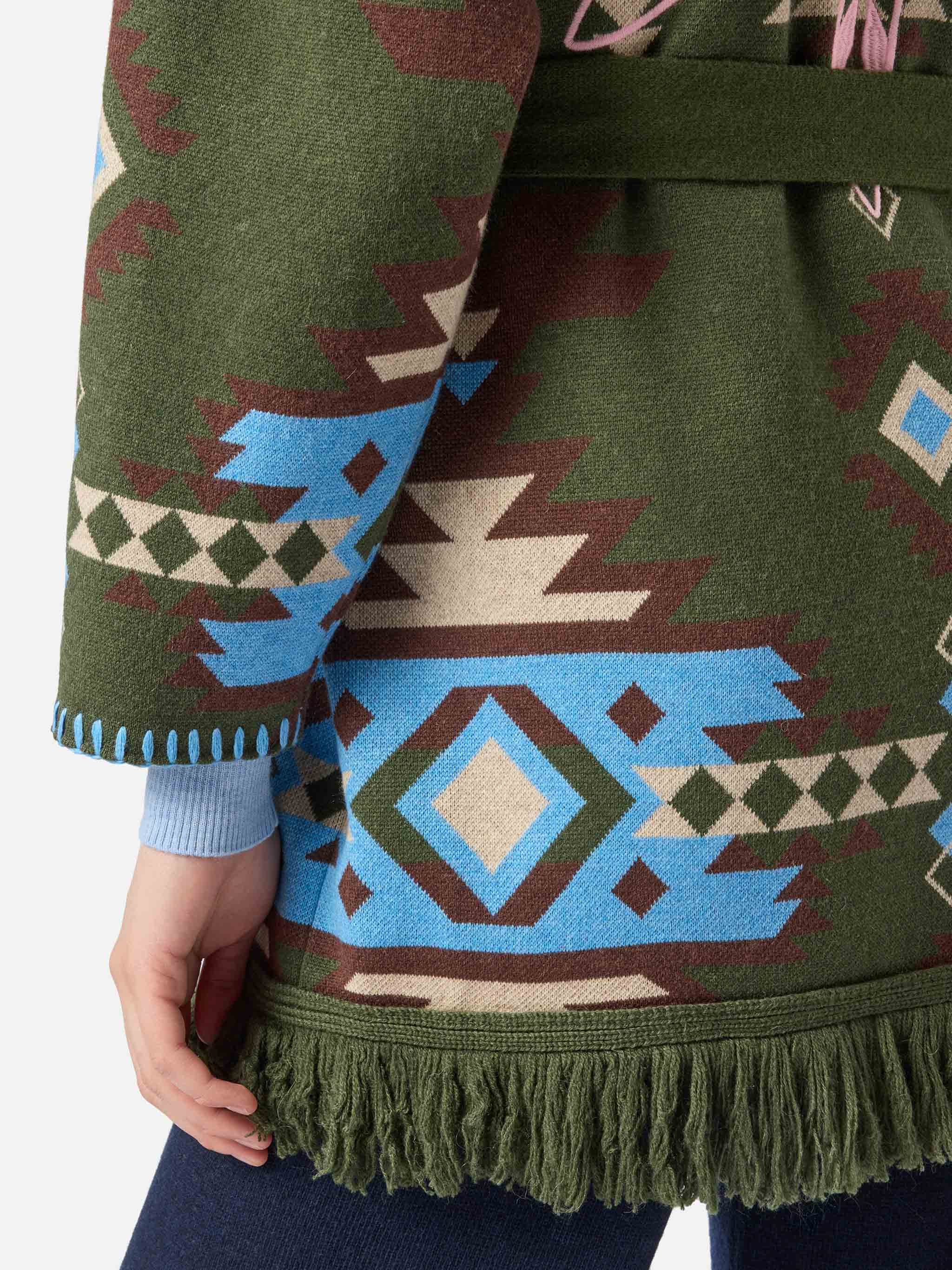 Cardigan Cristabel con cintura e stampa etnica - Image 5