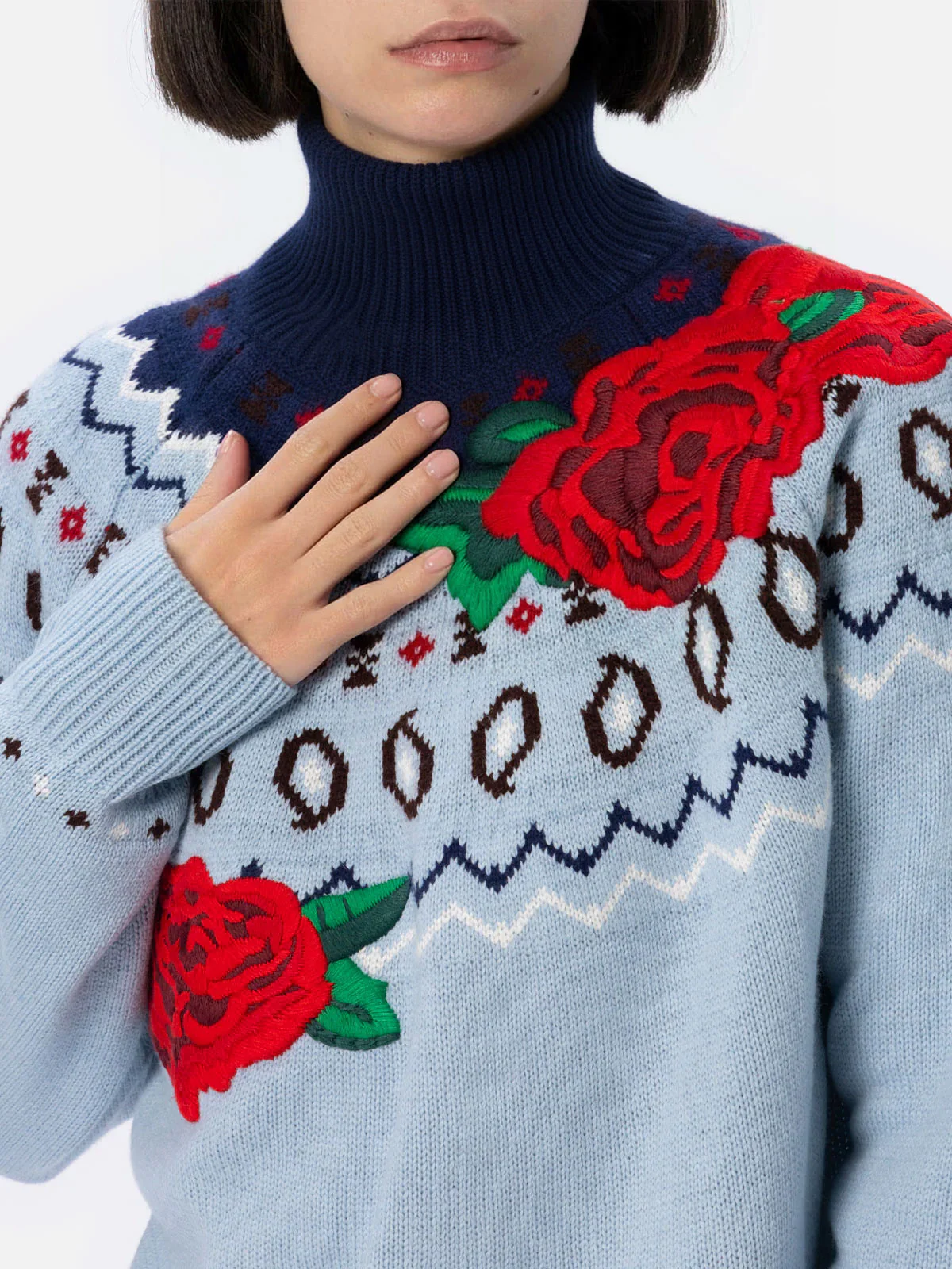 Maglia Meghan in misto cashmere con jacquard  - Image 2