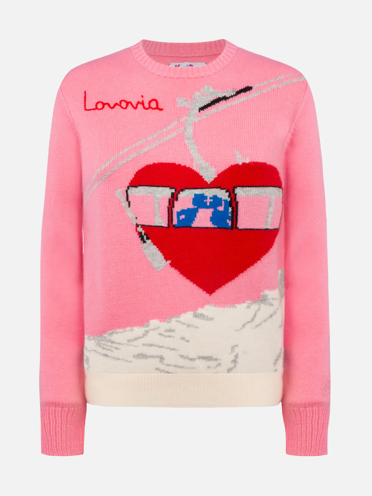 Maglia New Queen in misto cashmere con jacquard postcard - Image 4