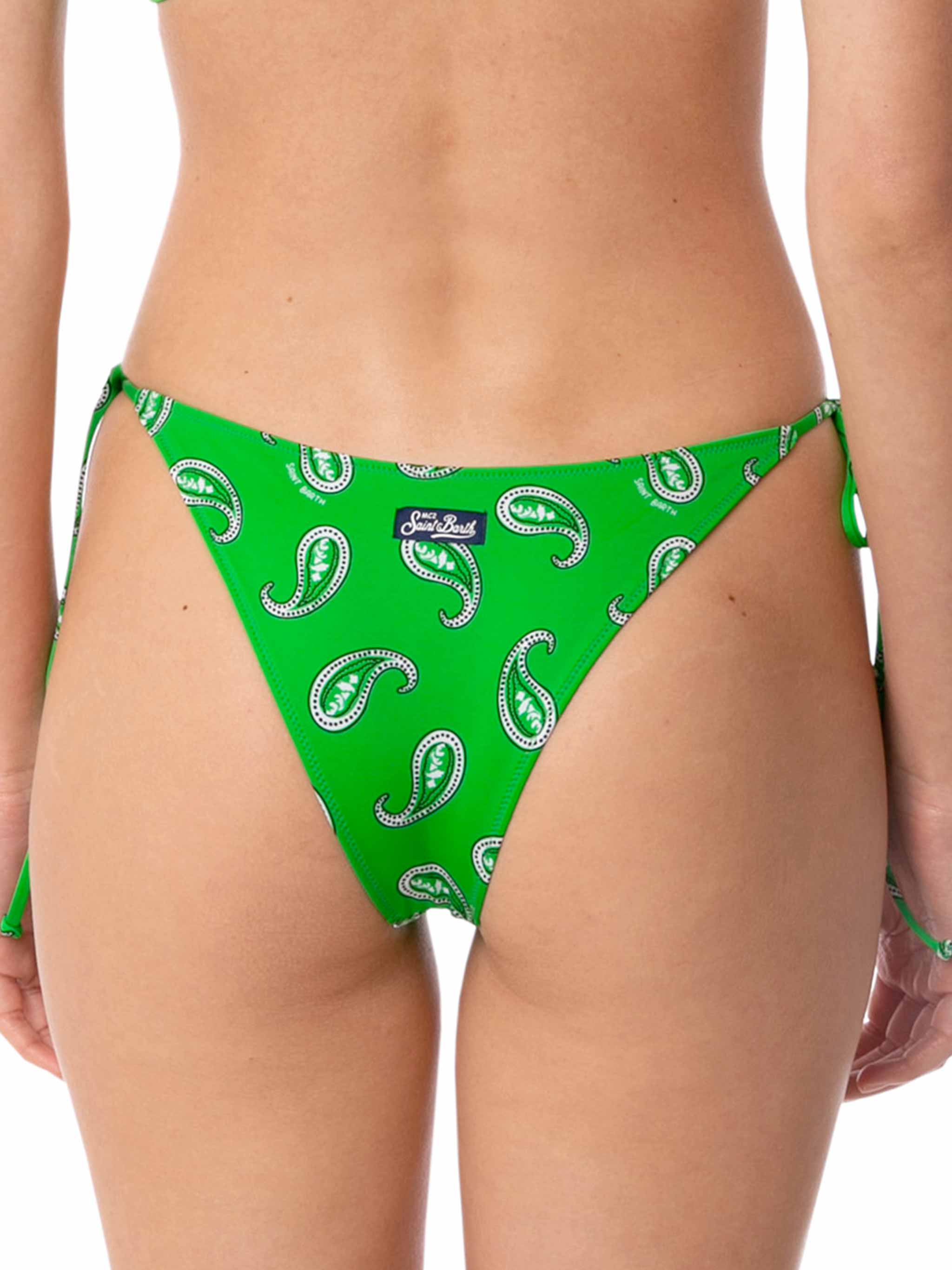 Slip mare Marielle verde con fantasia paisley - Image 3