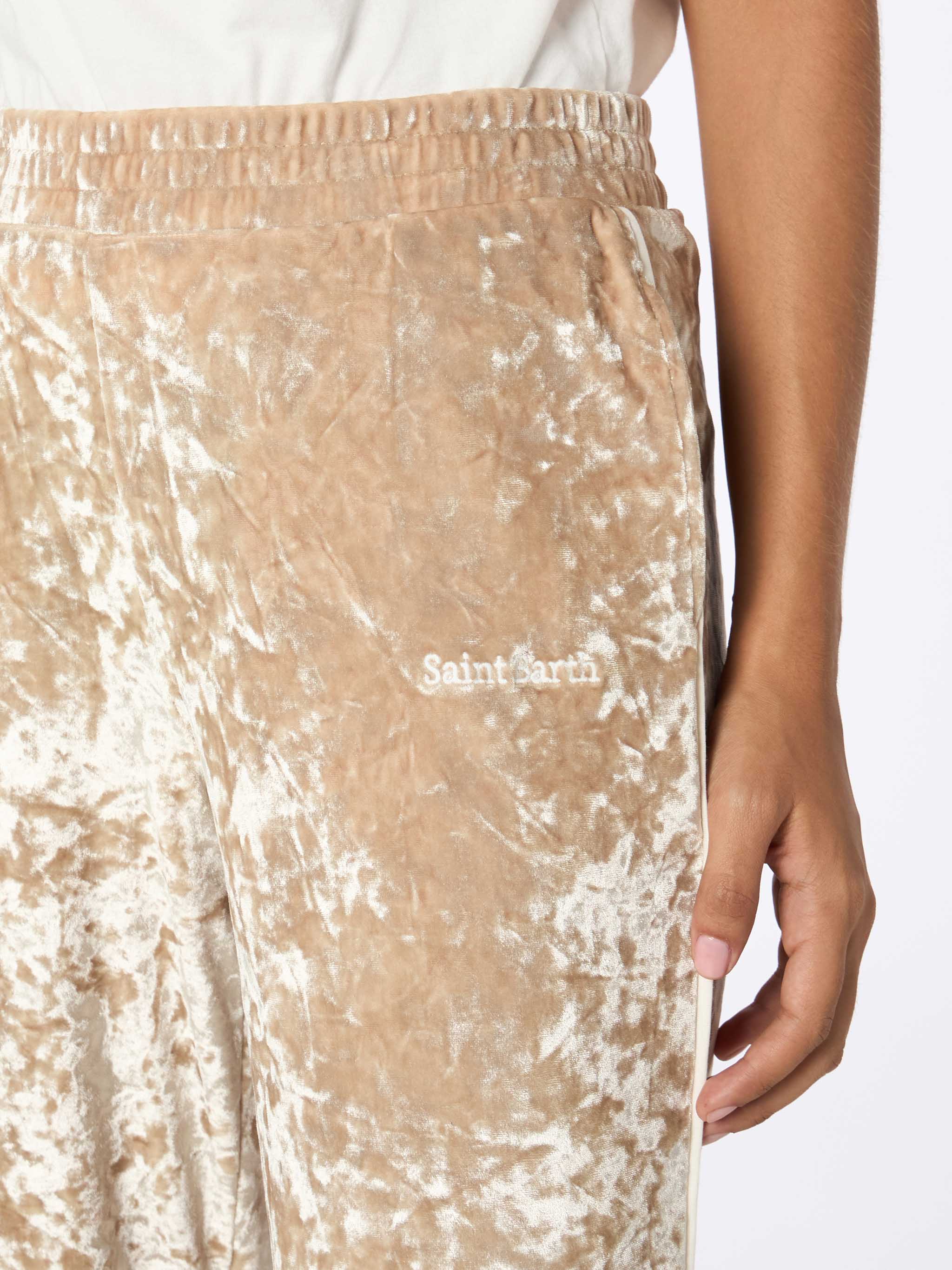 Pantaloni Yvonne in ciniglia beige - Image 3