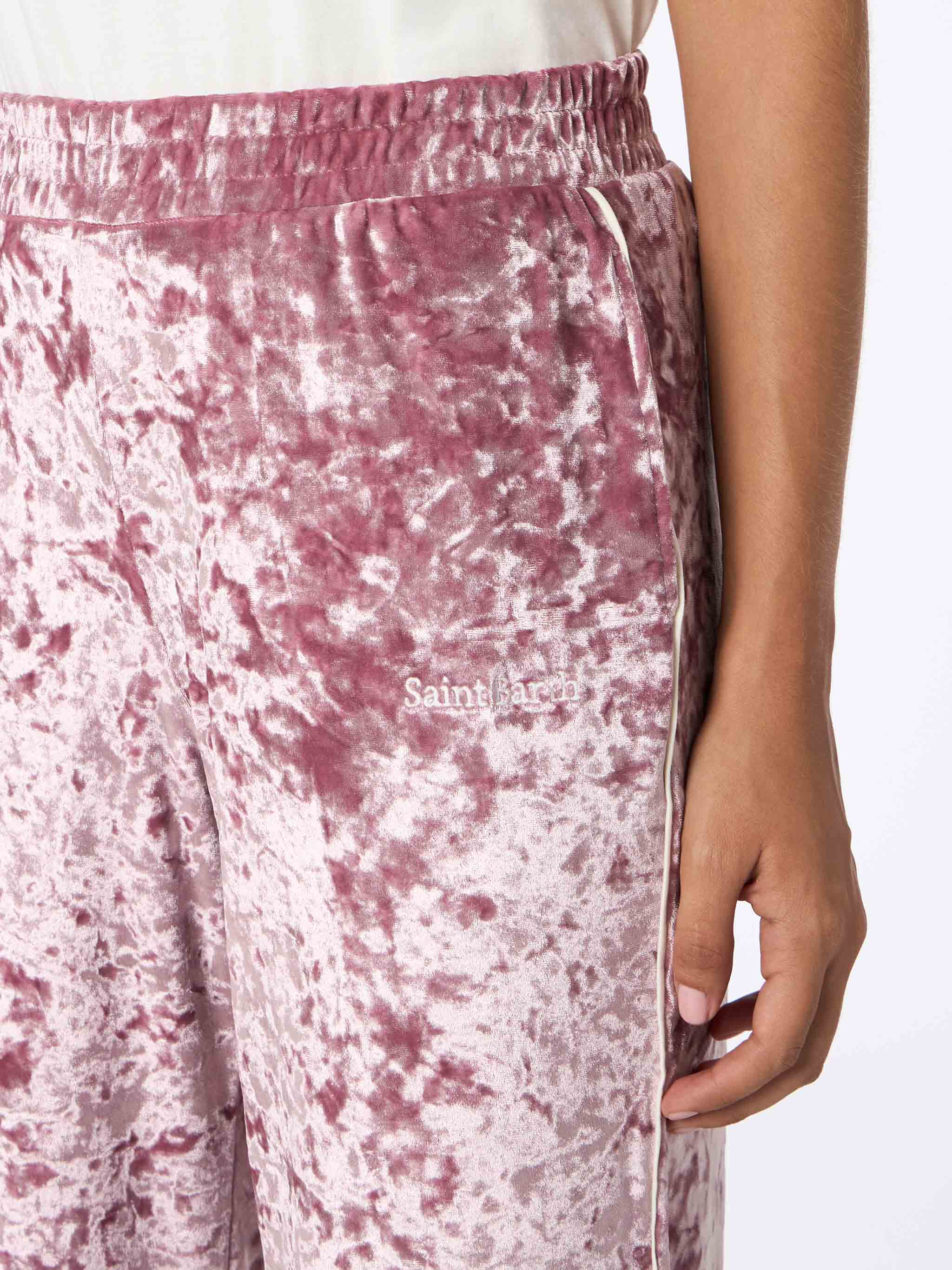Pantaloni Yvonne in ciniglia rosa - Image 3