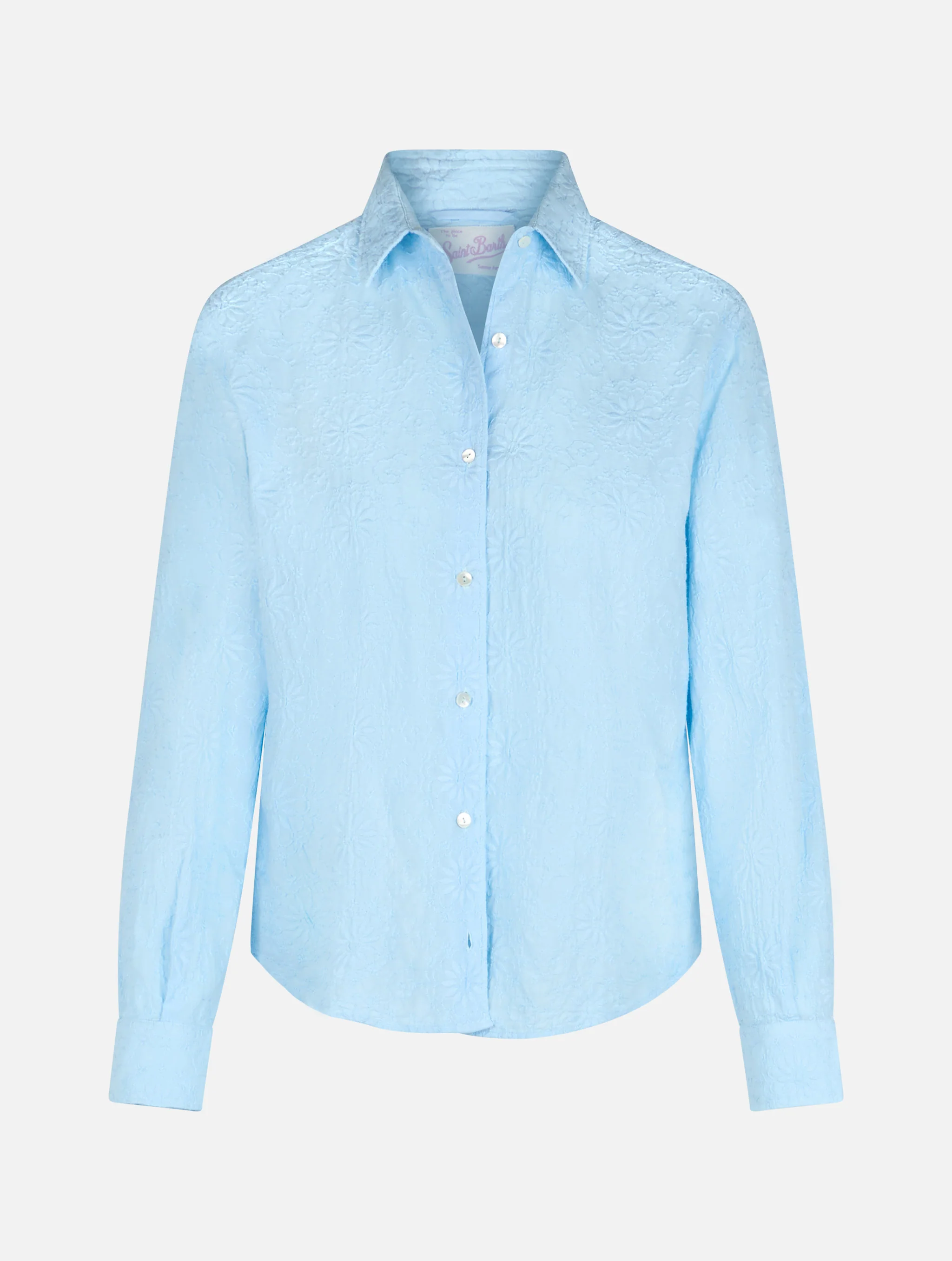 Camicia Meredith in sangallo cotone azzurro - Image 4