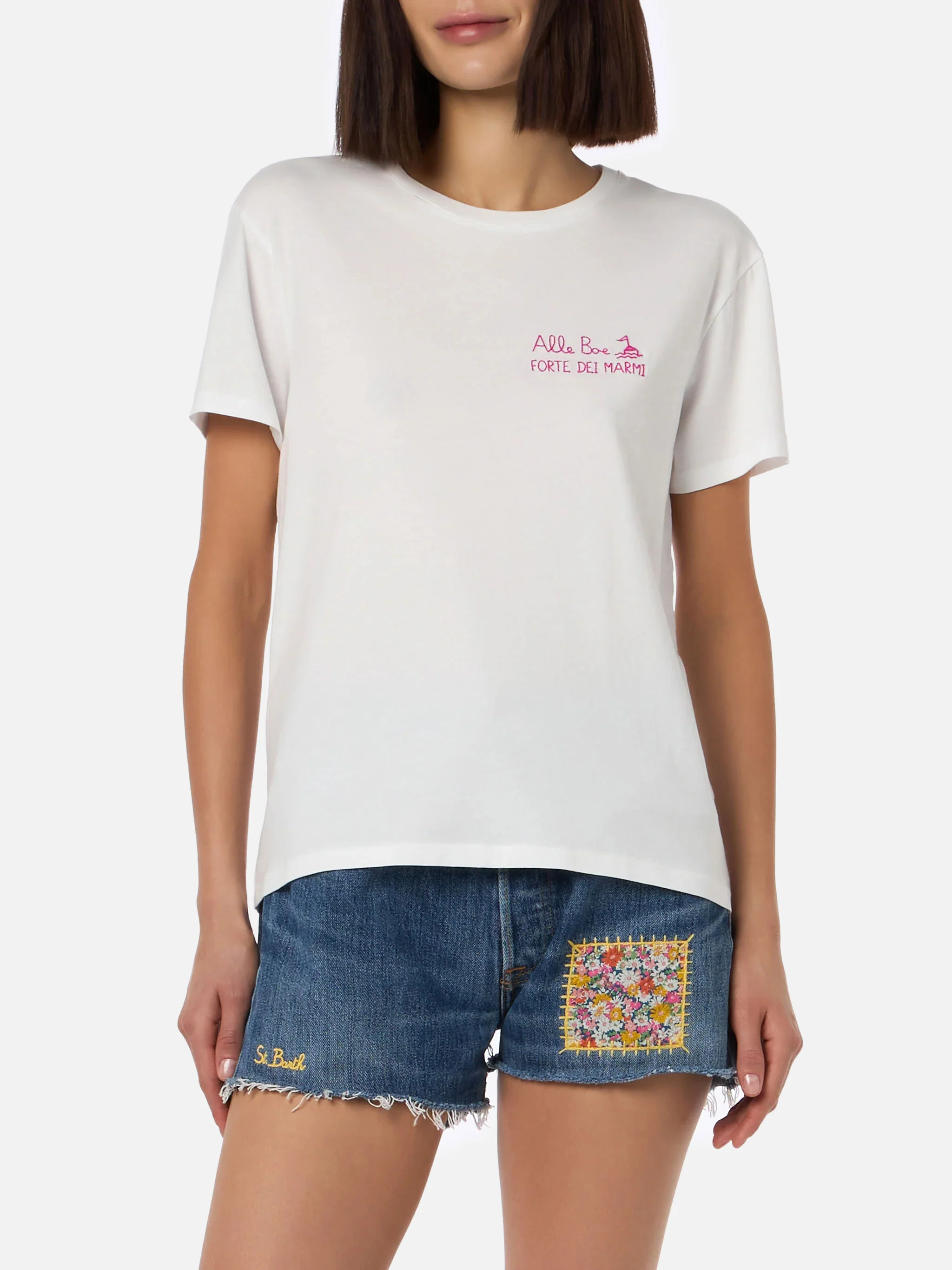 T-shirt Emilie in cotone con stampa Baciami alle Boe | Special Edition - Image 3