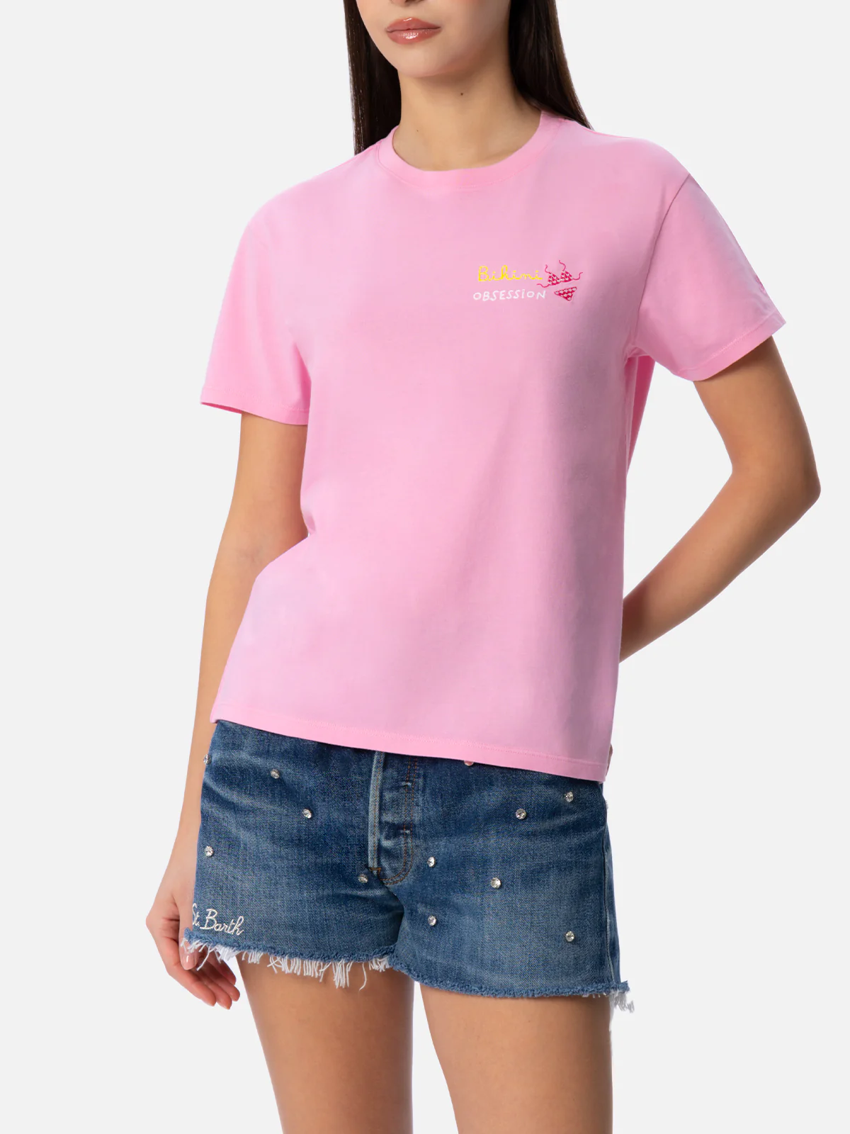 T-shirt Emilie in cotone con ricamo Bikini Obsession - Image 2