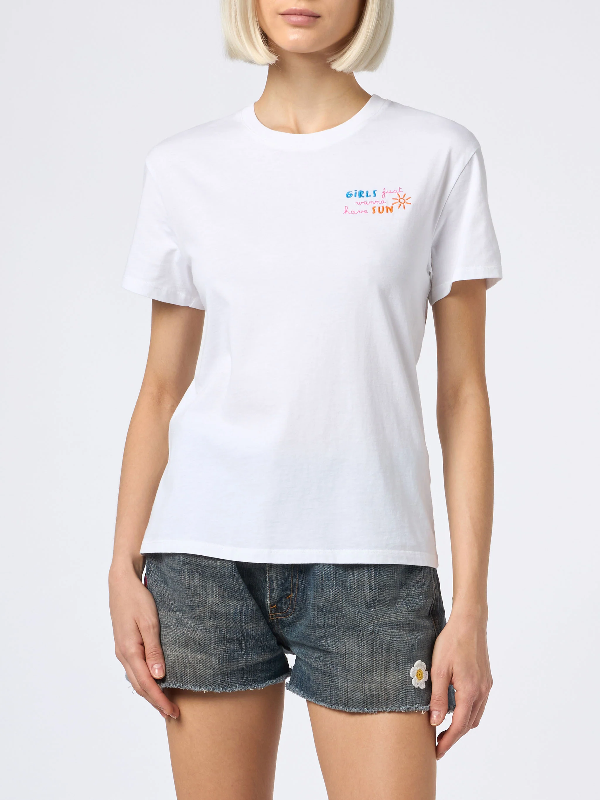 T-shirt Emilie in cotone con ricamo Girls Just Wanna Have Sun - Image 2