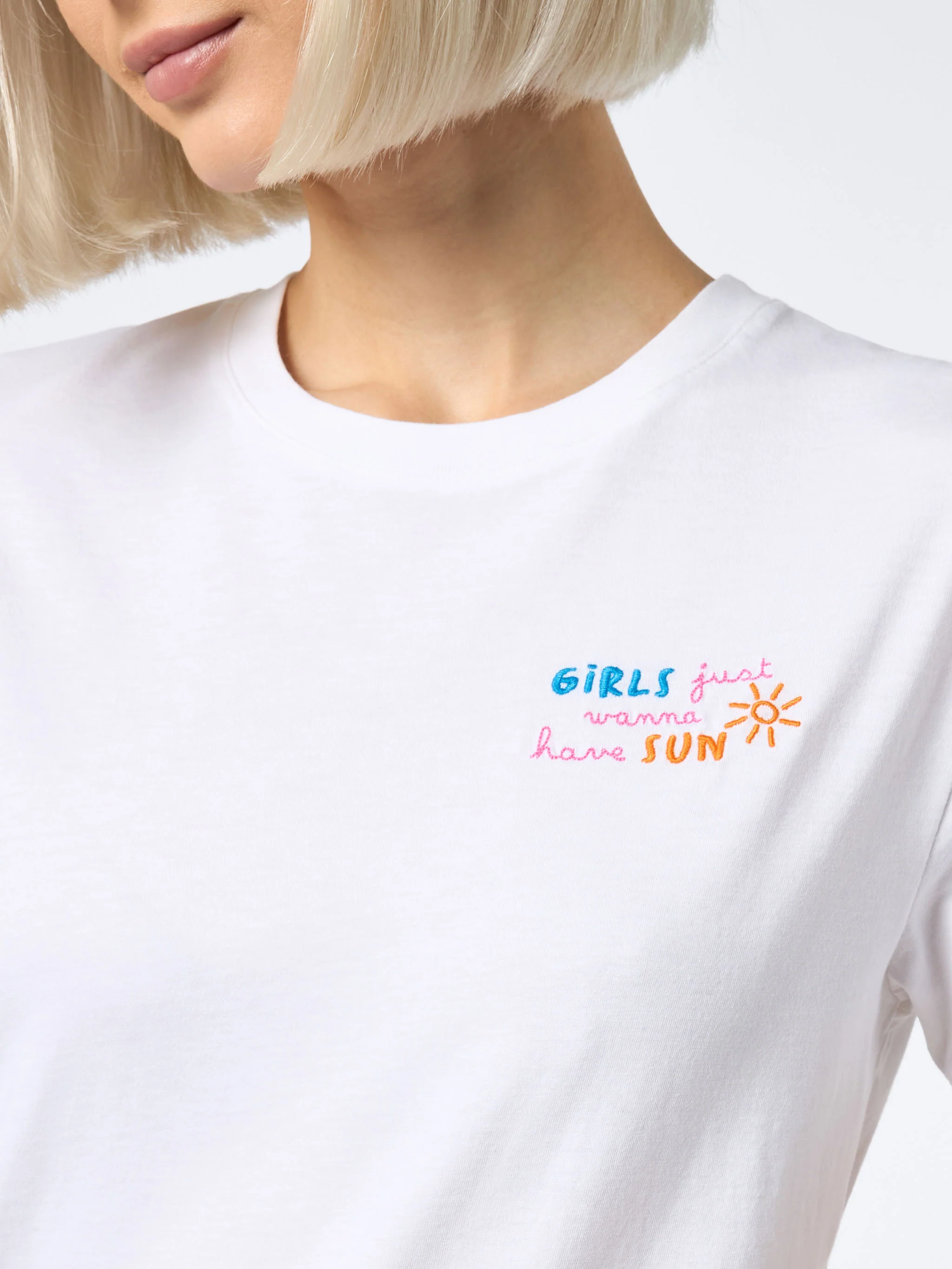 T-shirt Emilie in cotone con ricamo Girls Just Wanna Have Sun - Image 3