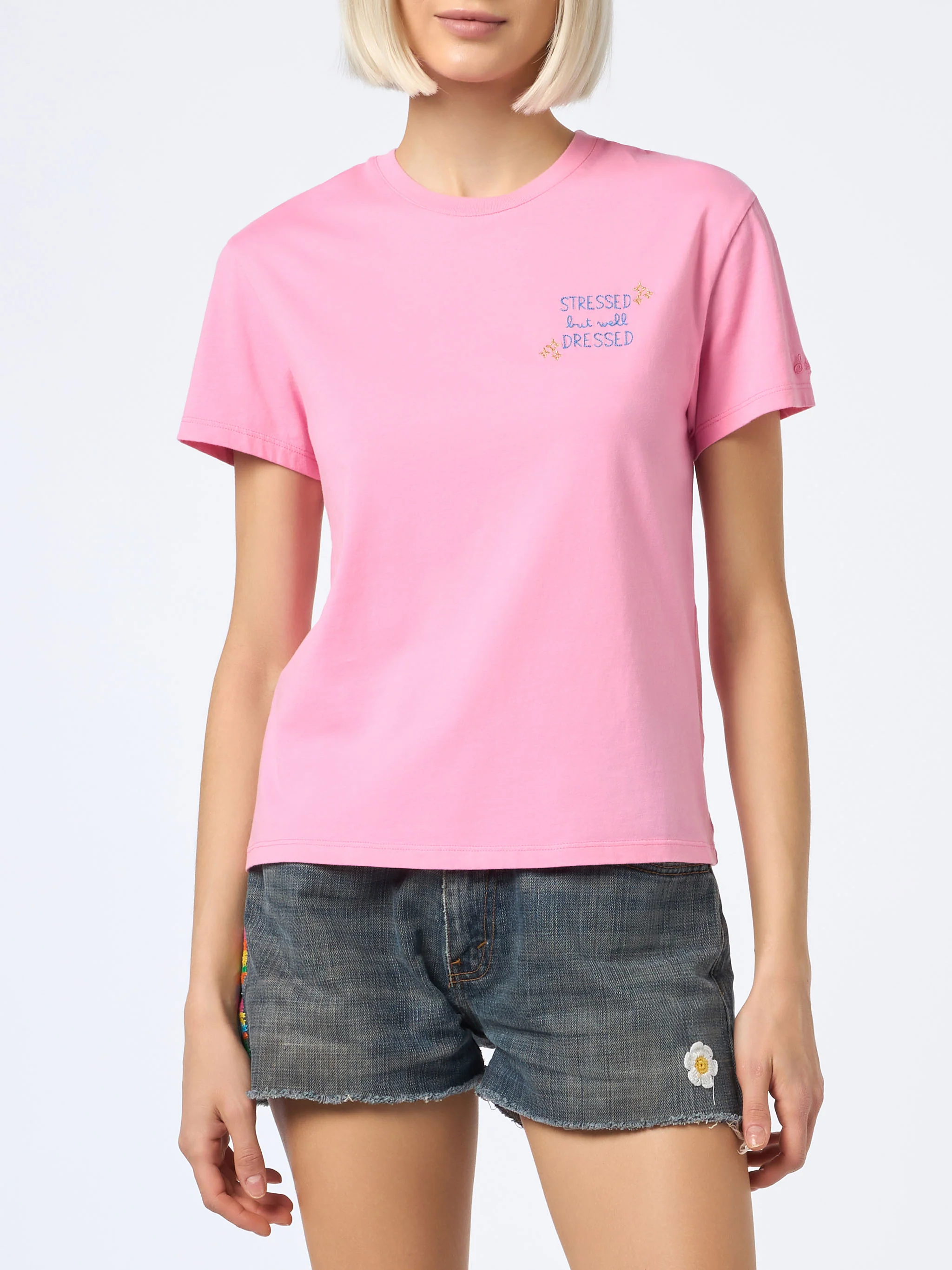 T-shirt Emilie con ricamo Stressed but Well Dressed - Image 2