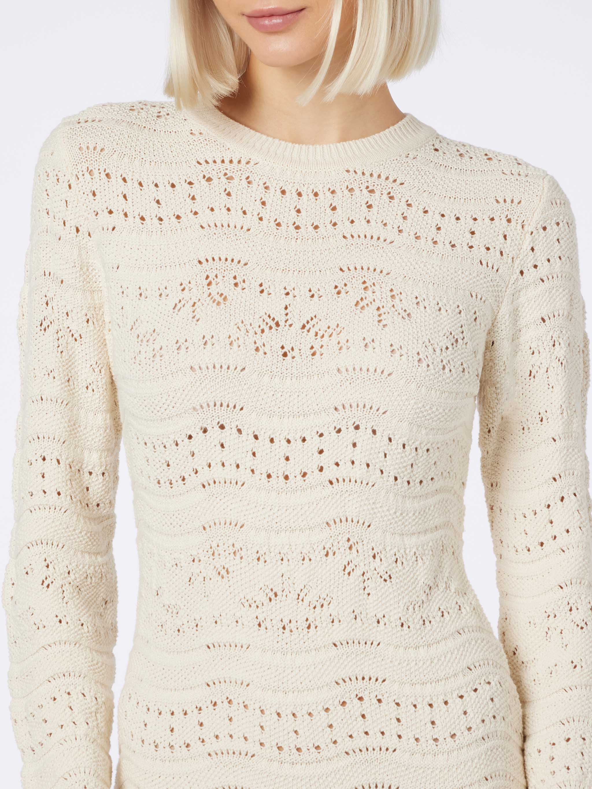Abito Imany in maglia di cotone bianco - Image 3