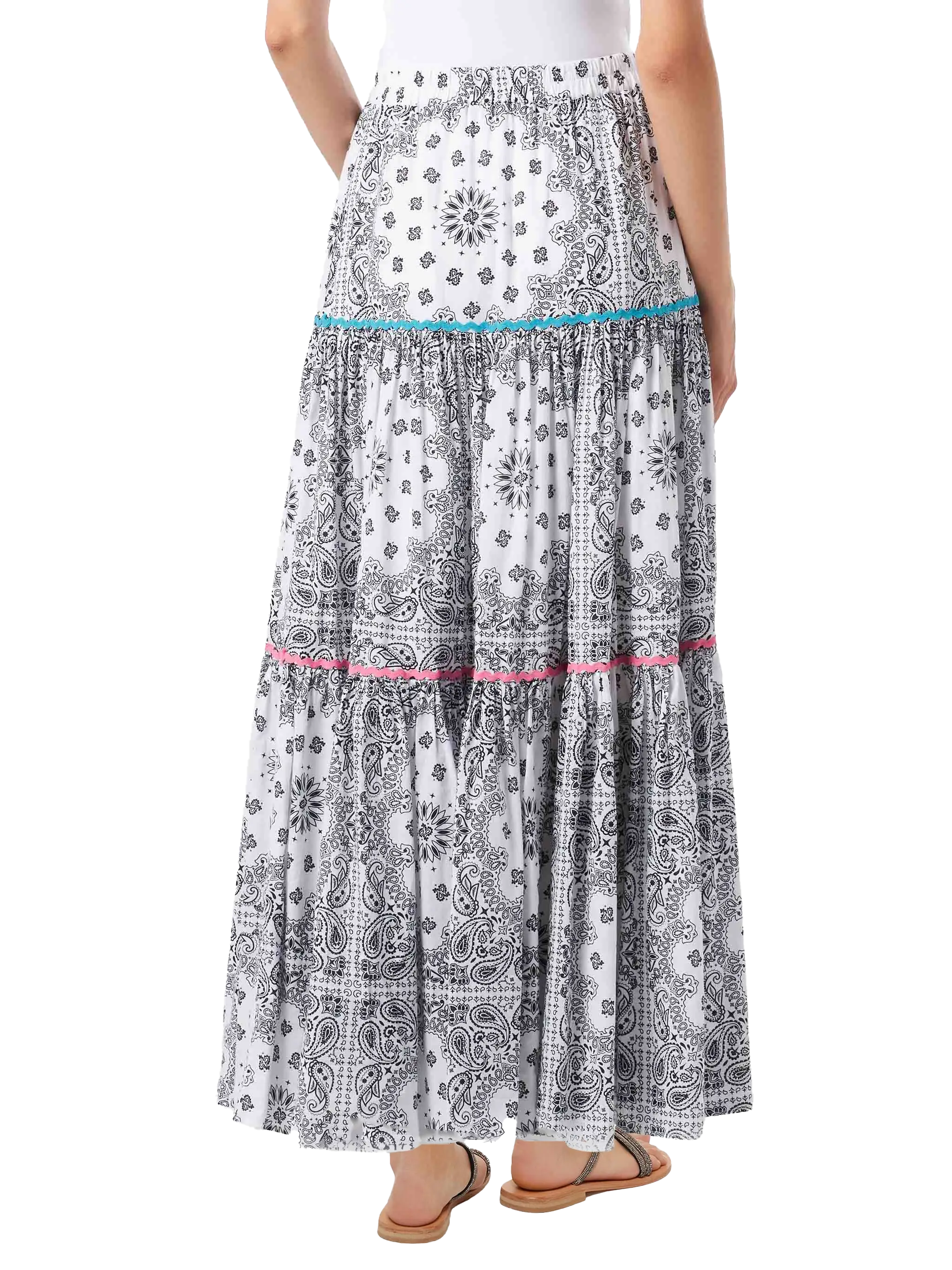 Gonna lunga da donna in cotone con stampa bandana - Image 2