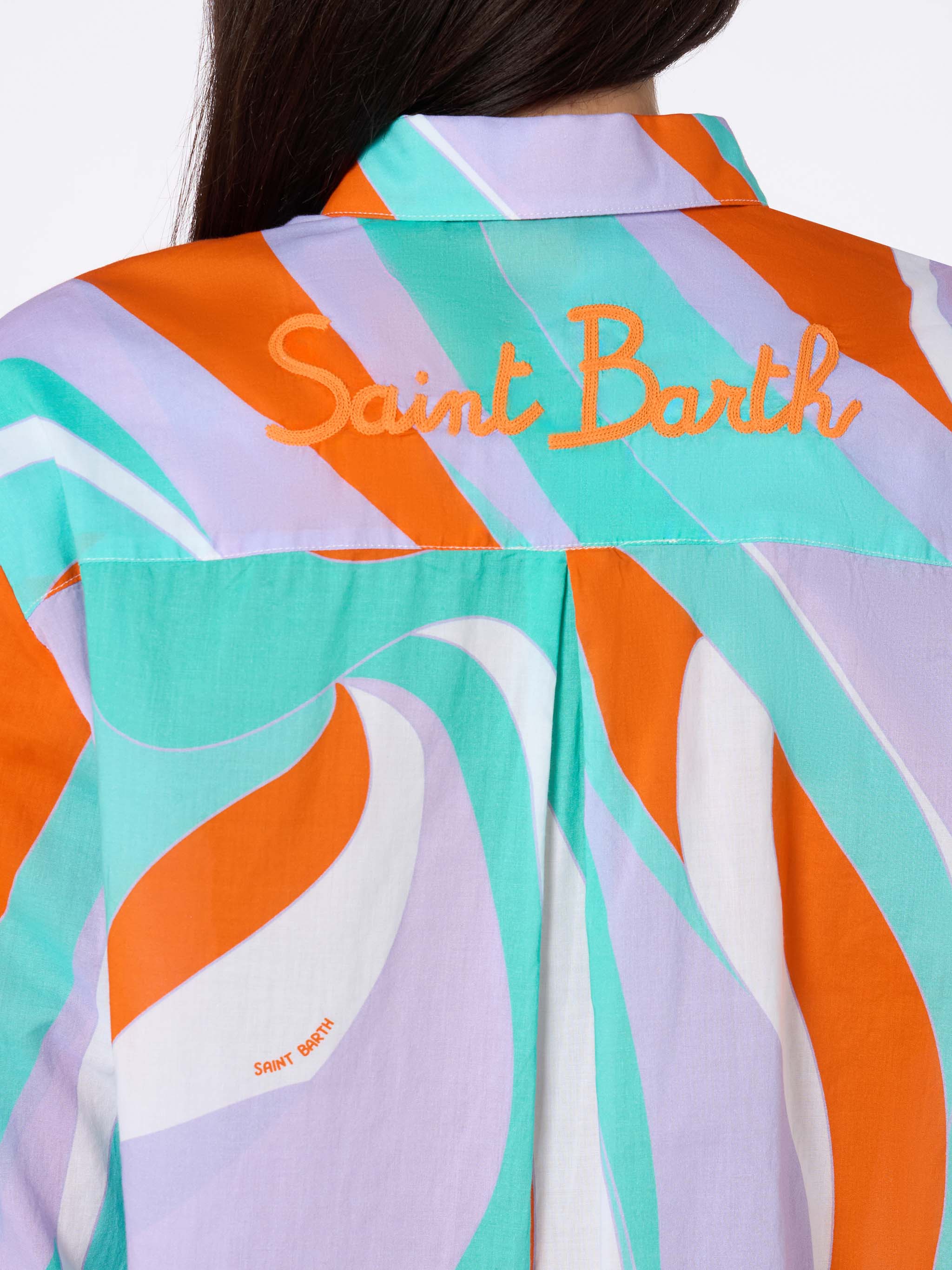 Camicia Brigitte in cotone con stampa shape wave - Image 2