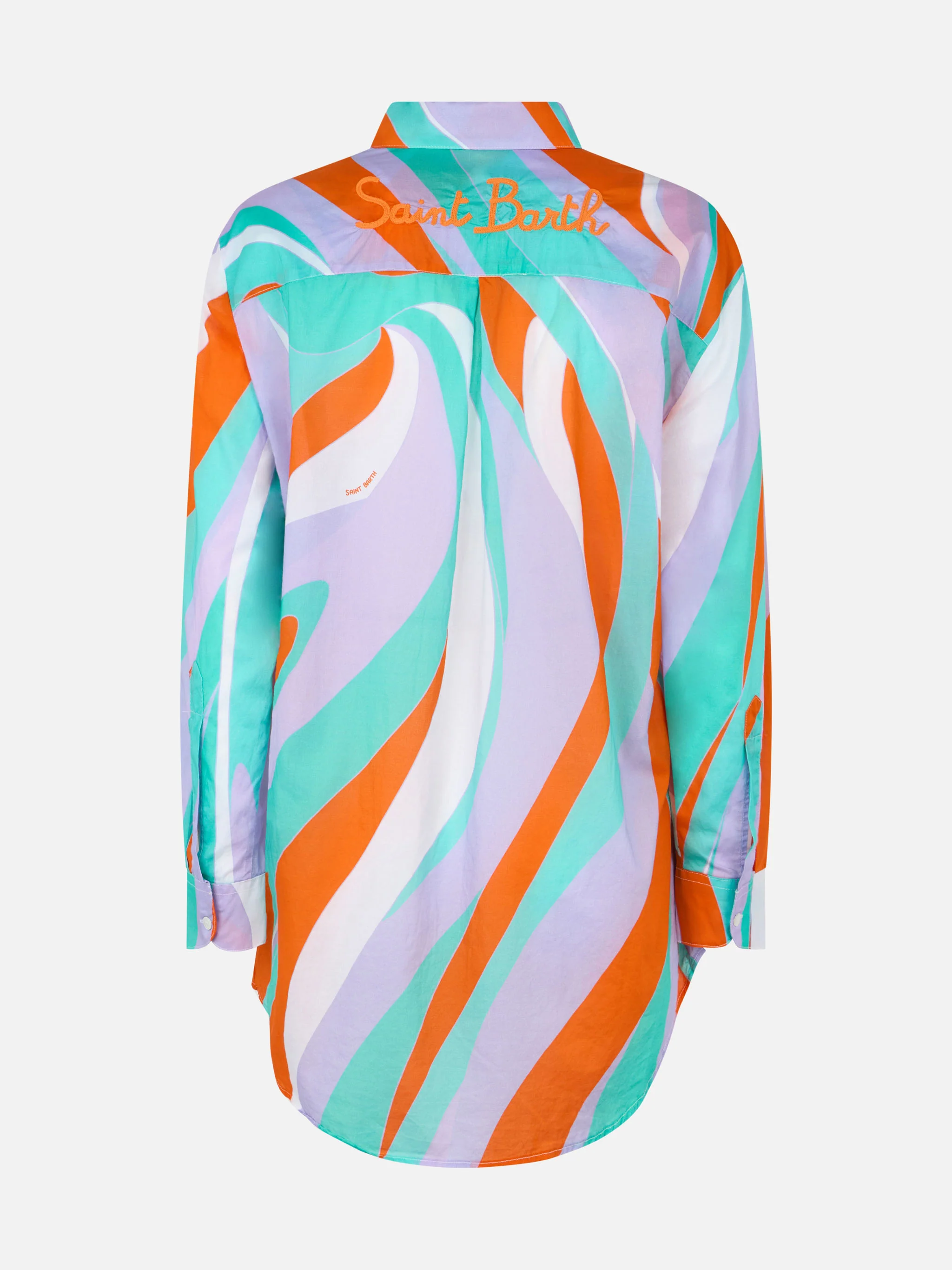 Camicia Brigitte in cotone con stampa shape wave - Image 5