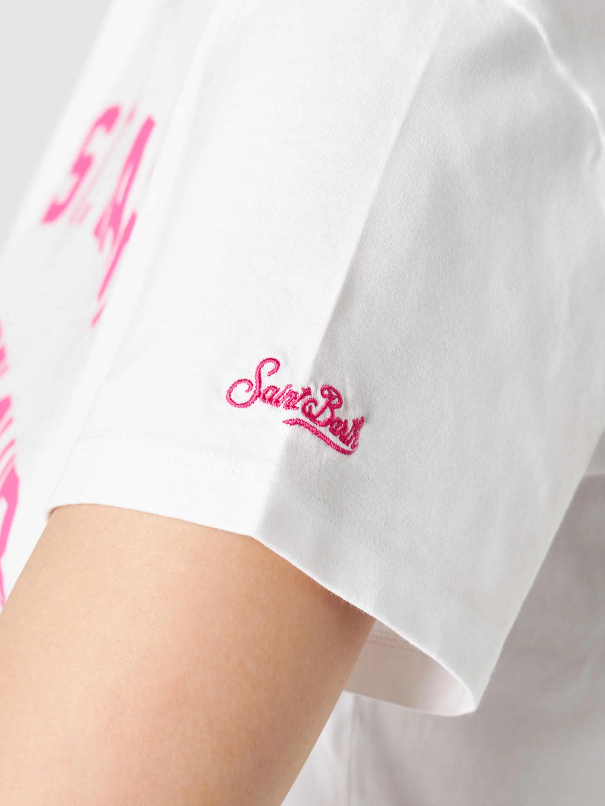 T-shirt Emilie con stampa St. Barth Padel Club bianca - Image 3