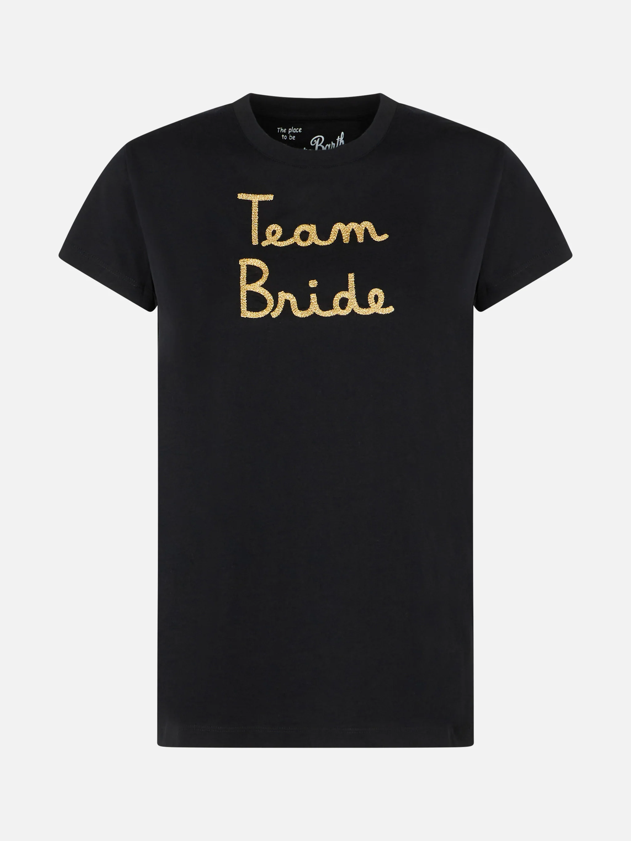 T-shirt Nadir in cotone nero con stampa e ricamo - Image 4