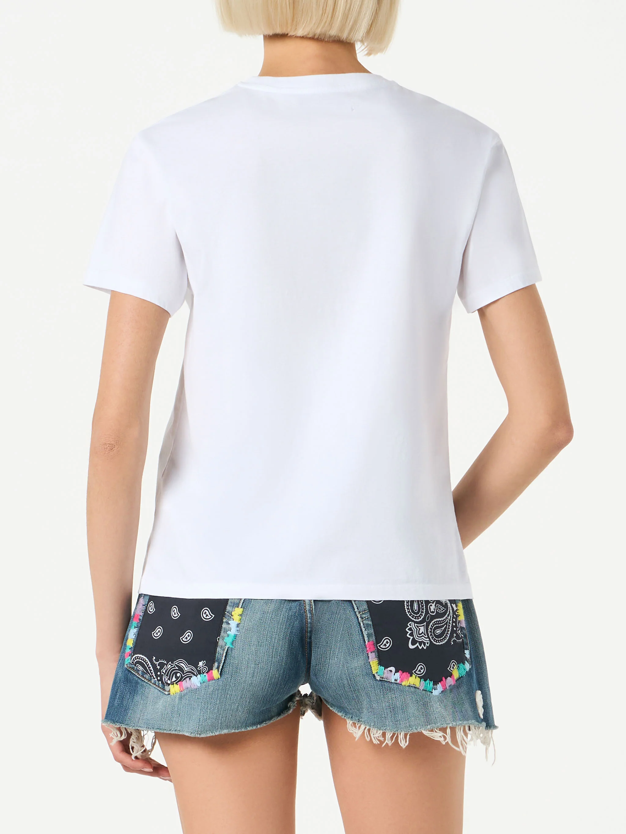 T-shirt Emilie bianco con ricamo strass Bride Maybe - Image 3