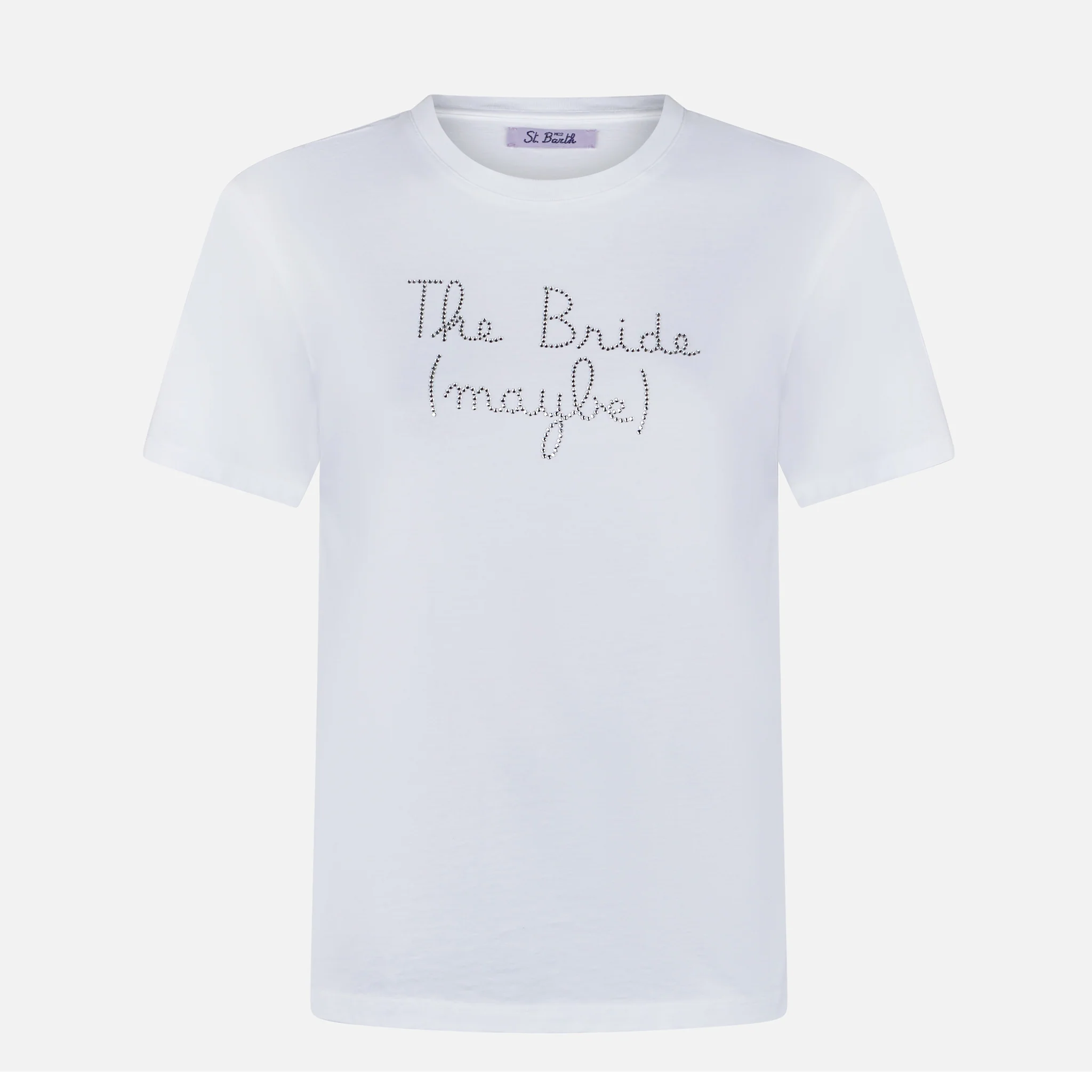 T-shirt Emilie bianco con ricamo strass Bride Maybe - Image 4