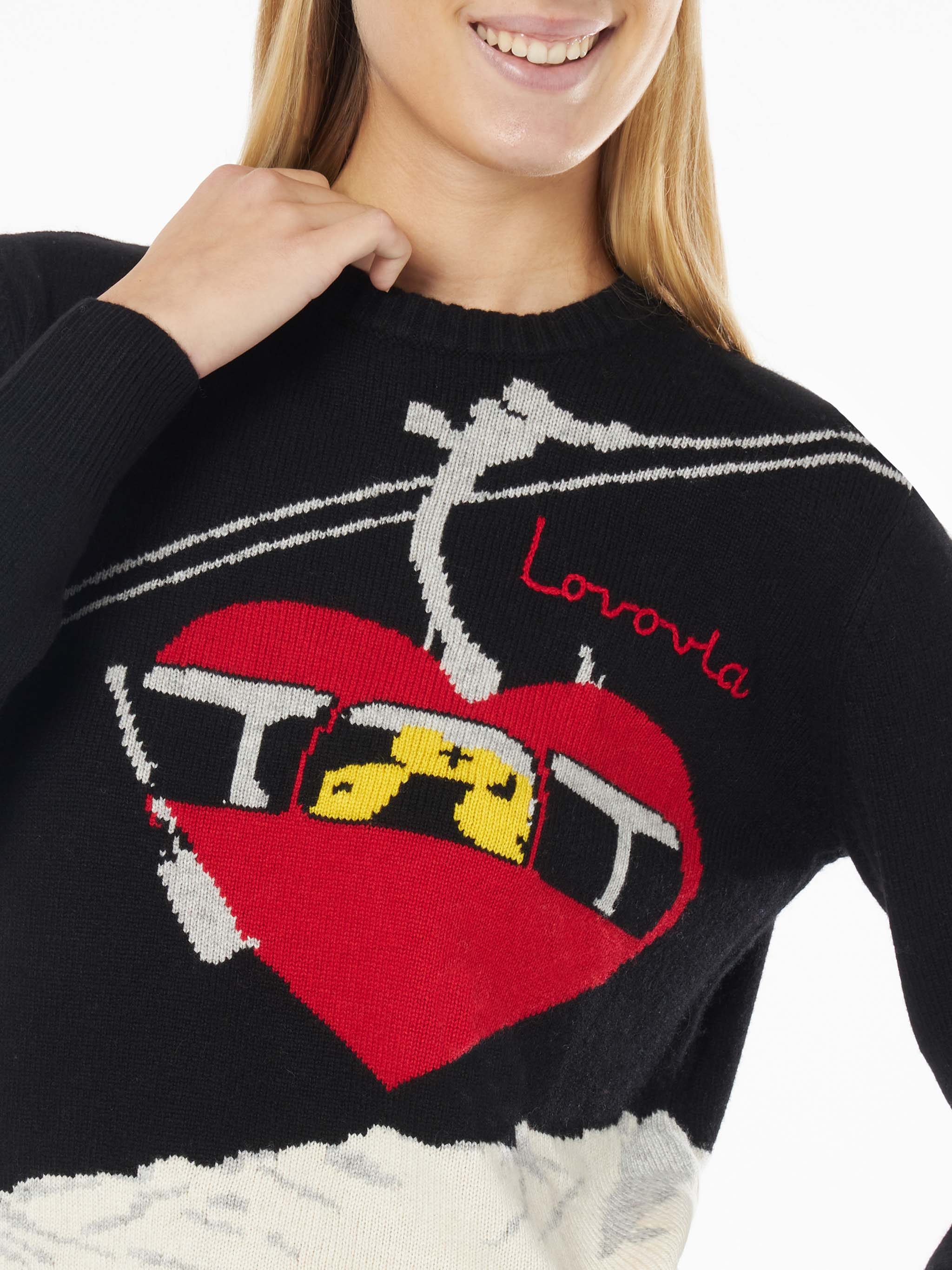 Maglione New Queen nero con ricamo Lovovia - Image 2