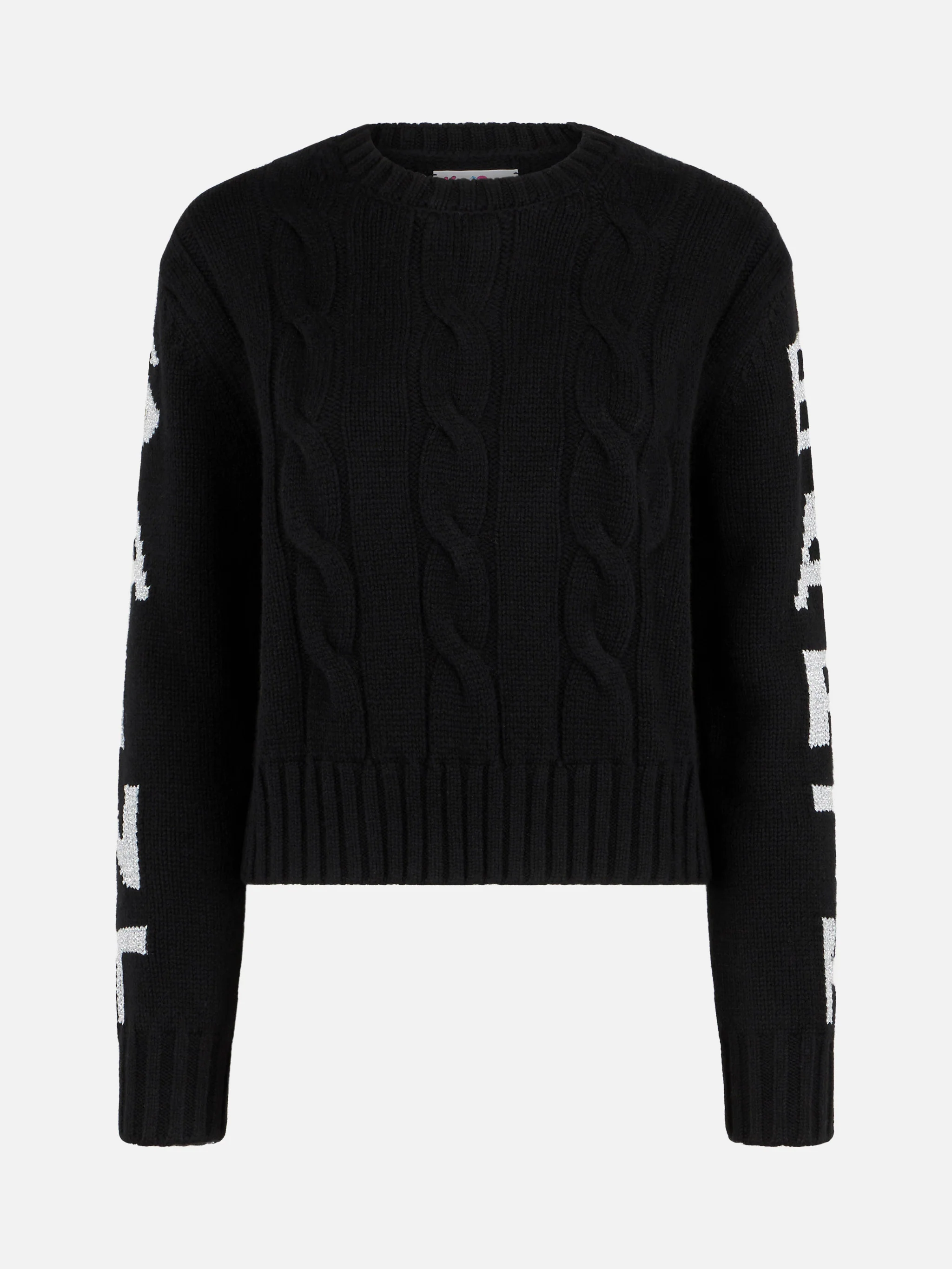 Maglia Malmo in filato misto nero con logo lurex - Image 5