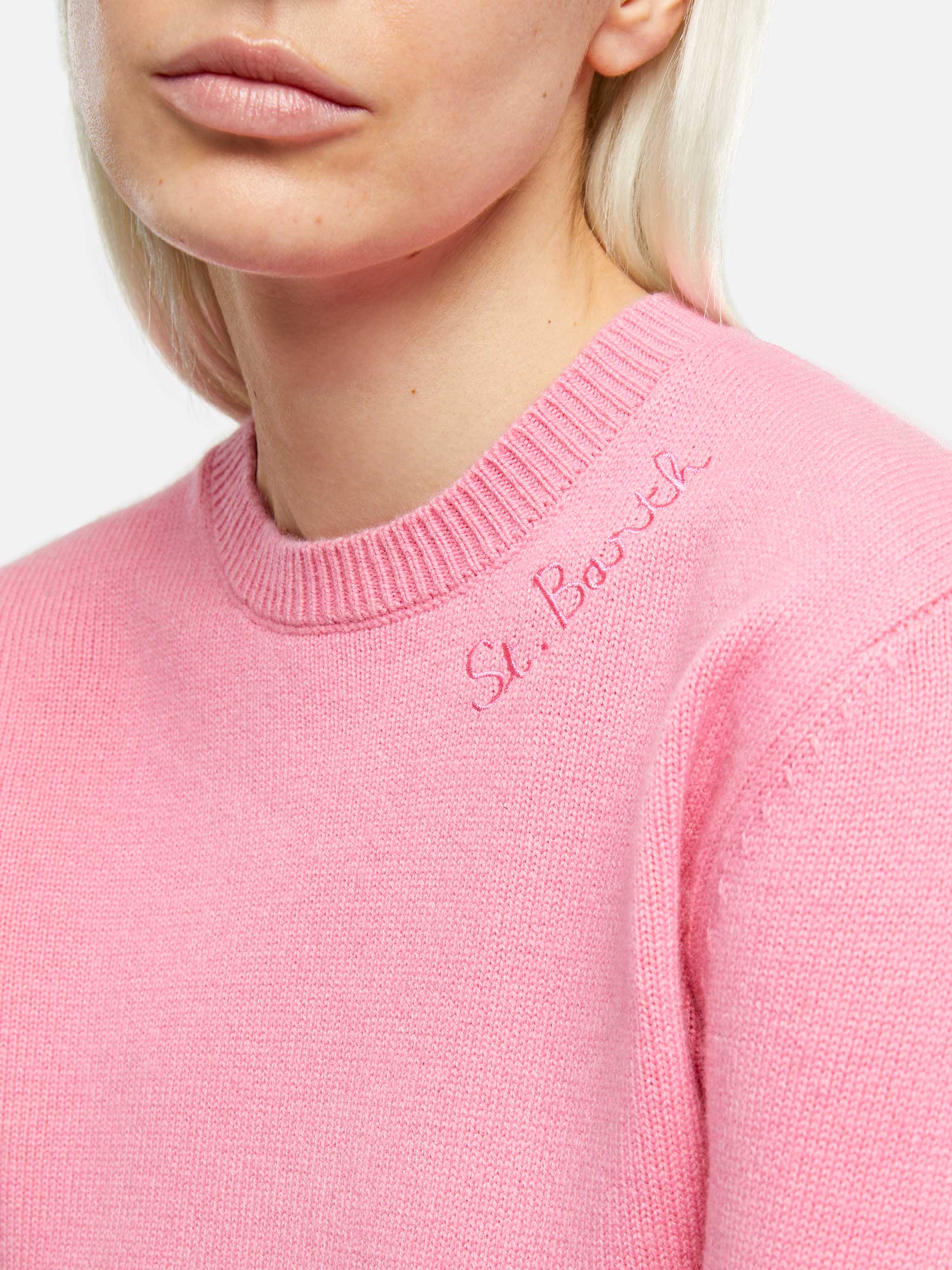 Maglia New Queen in cashmere misto rosa - Image 2