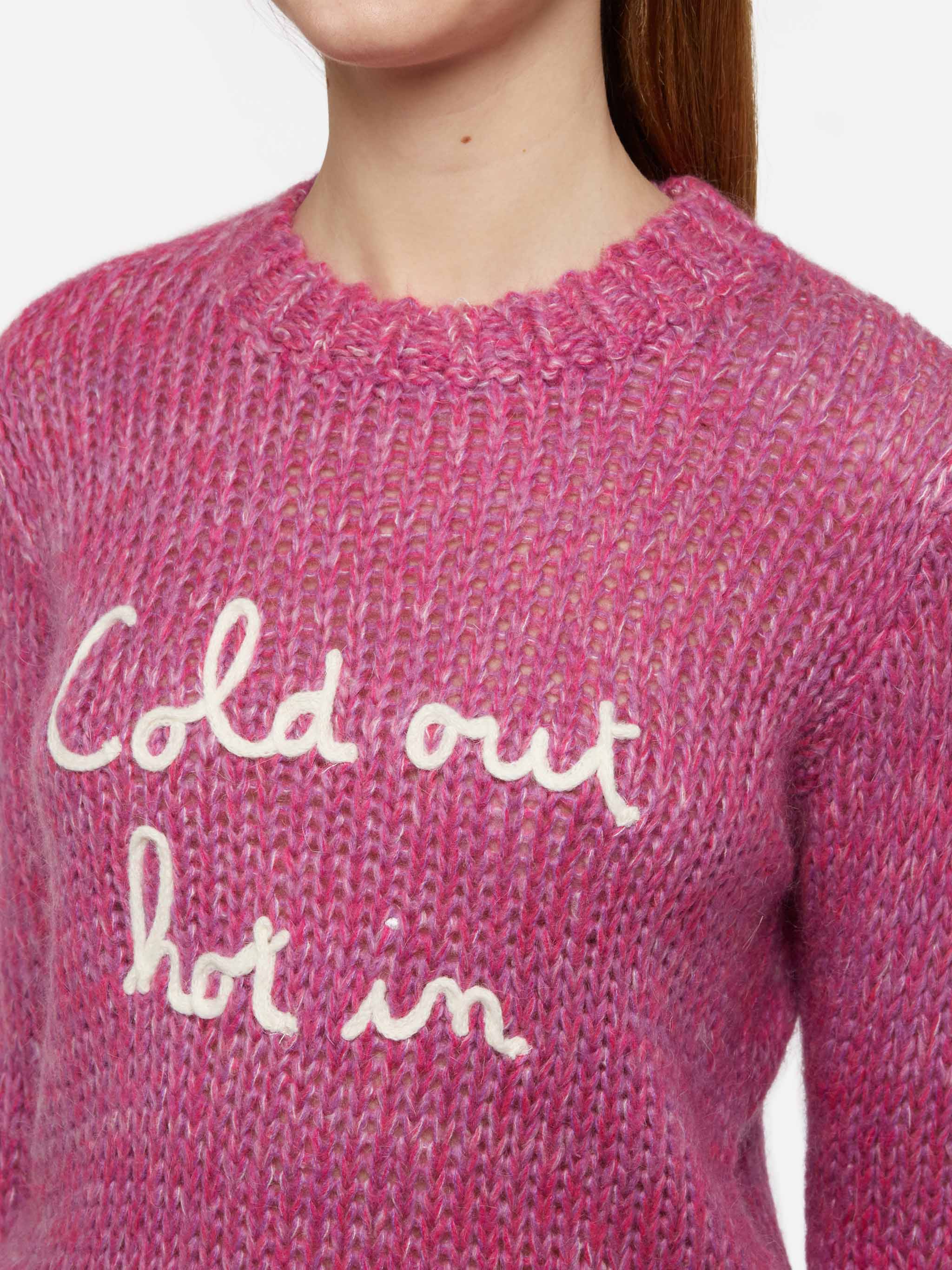 Maglia New Queen Soft in misto alpaca con ricamo Cold Out Hot In - Image 2