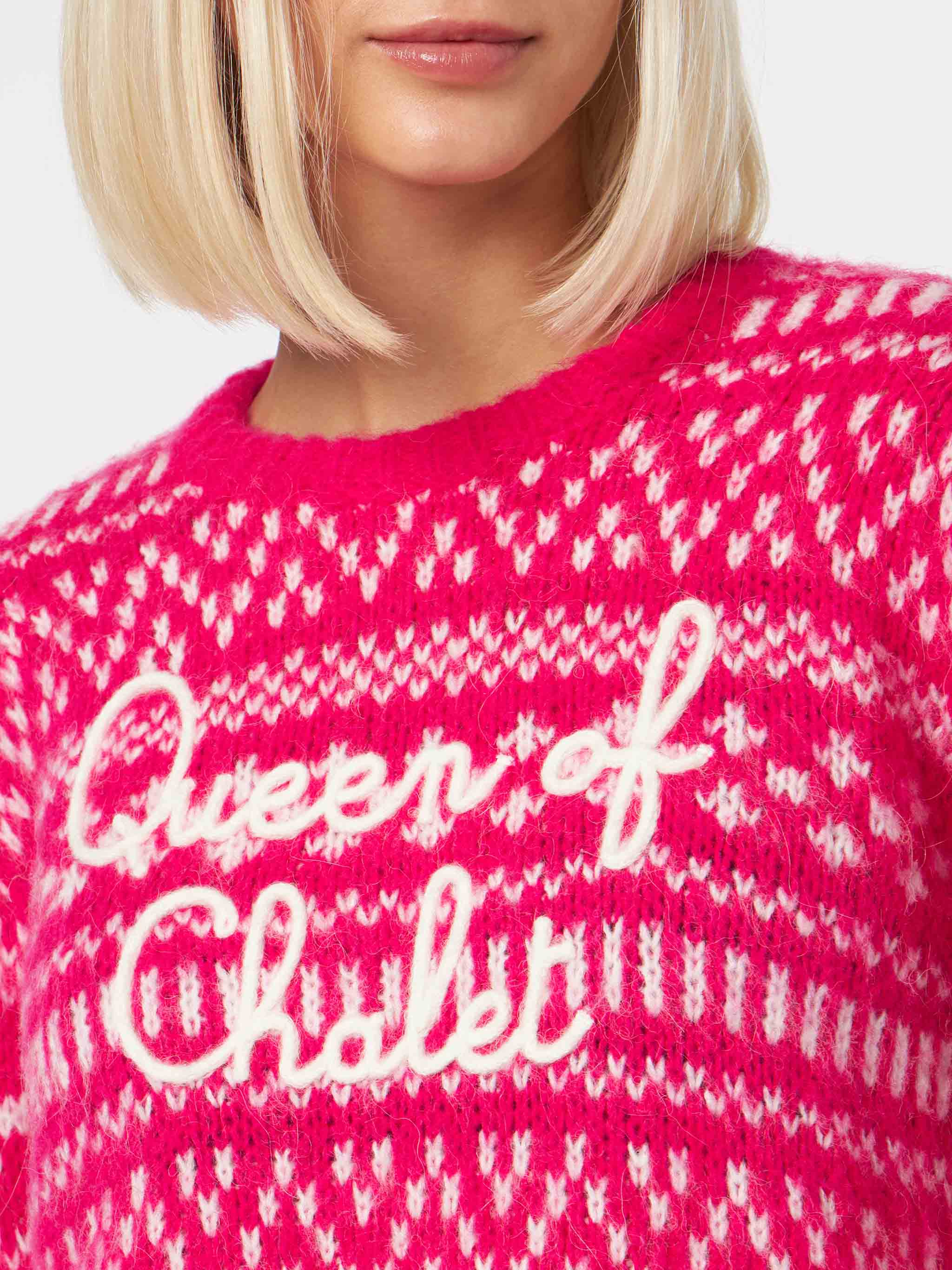 Maglia New Queen fucsia con ricamo Queen of Chalet - Image 2
