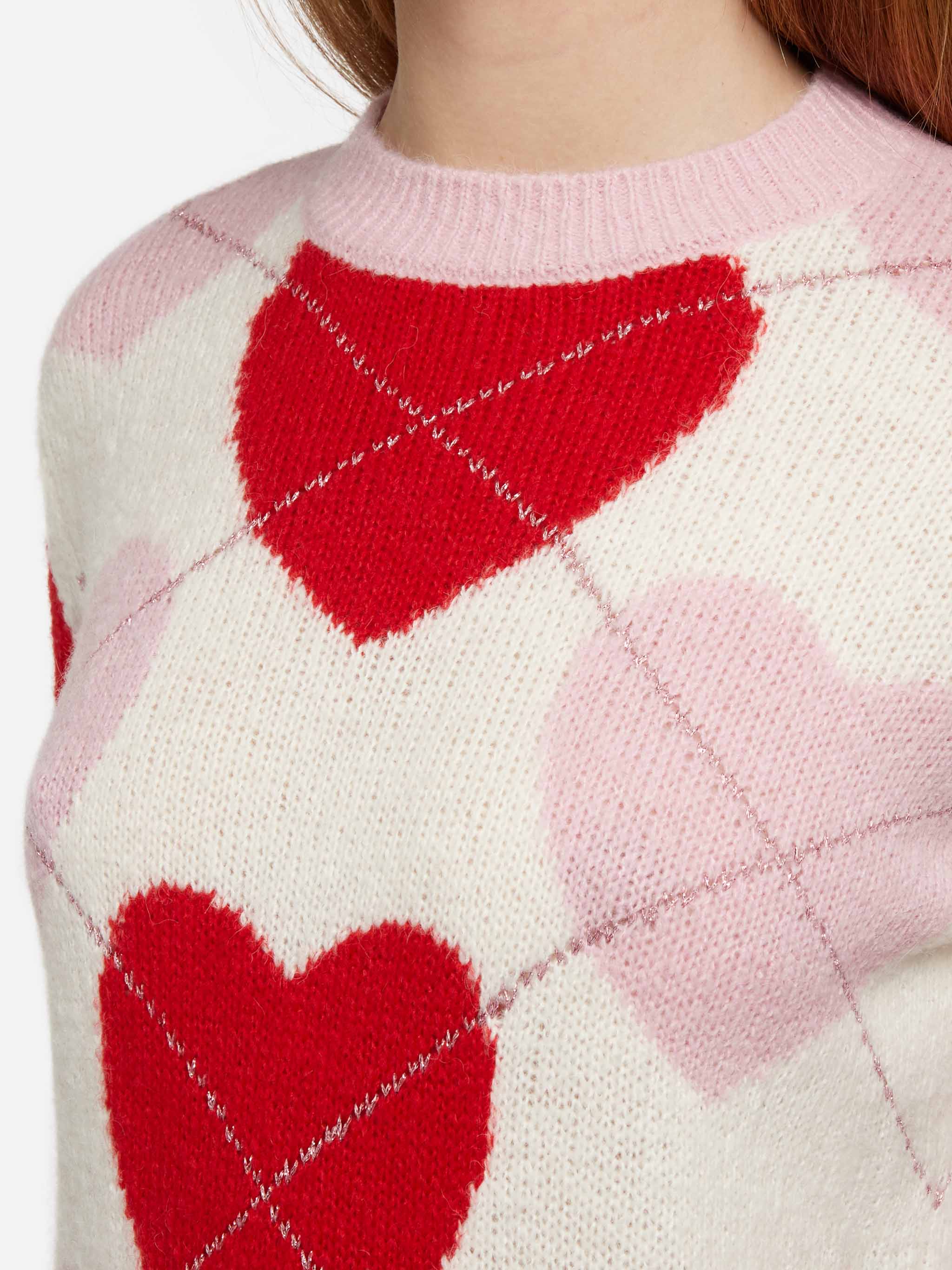 Maglione New Queen Soft girocollo con jacquard cuori  - Image 2