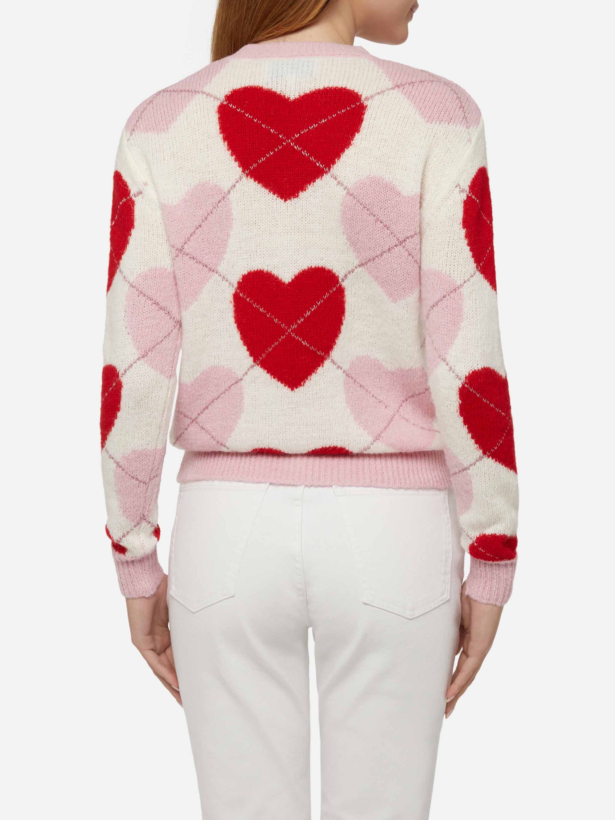 Maglione New Queen Soft girocollo con jacquard cuori  - Image 3