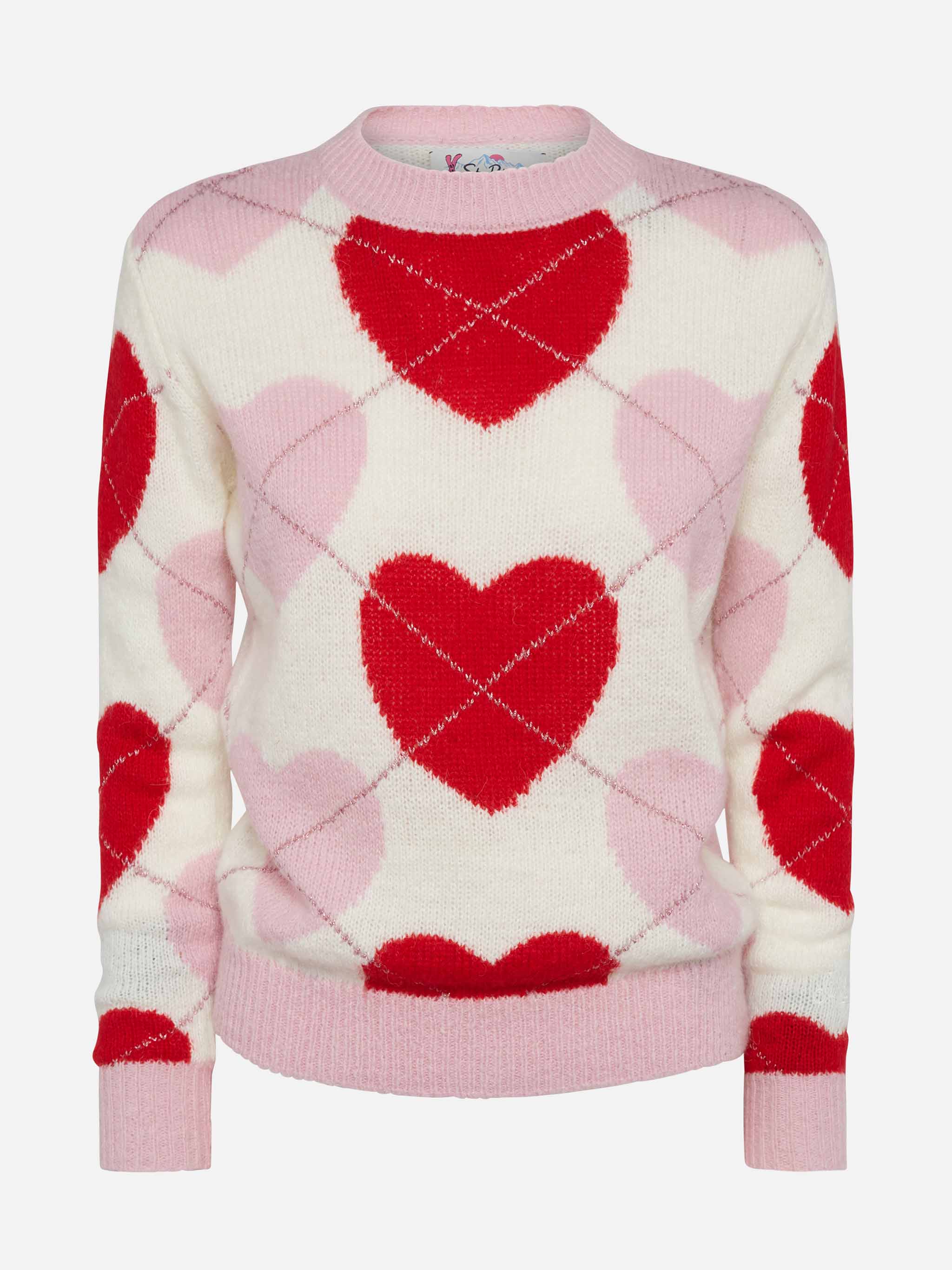 Maglione New Queen Soft girocollo con jacquard cuori  - Image 4