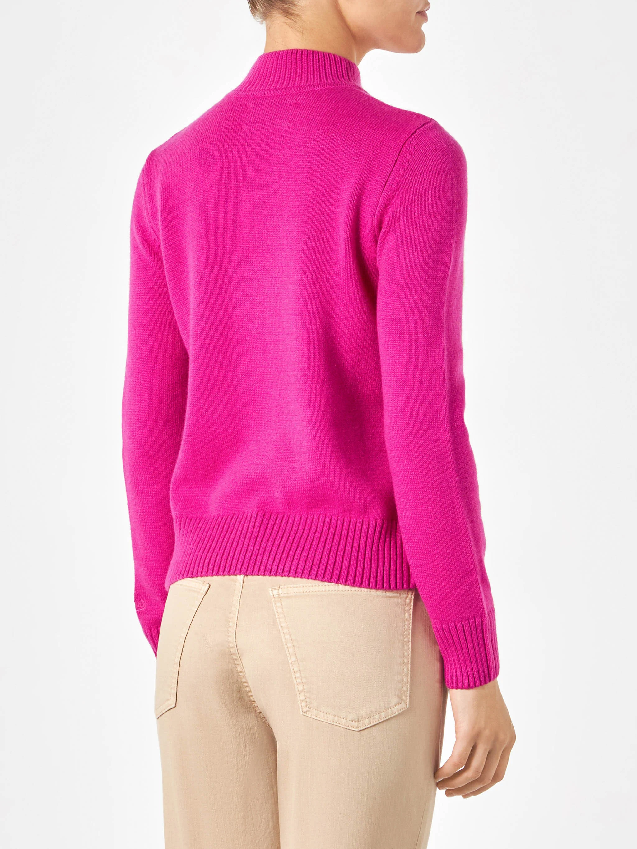 Maglione Peak fucsia con stampa Cortina - Image 4
