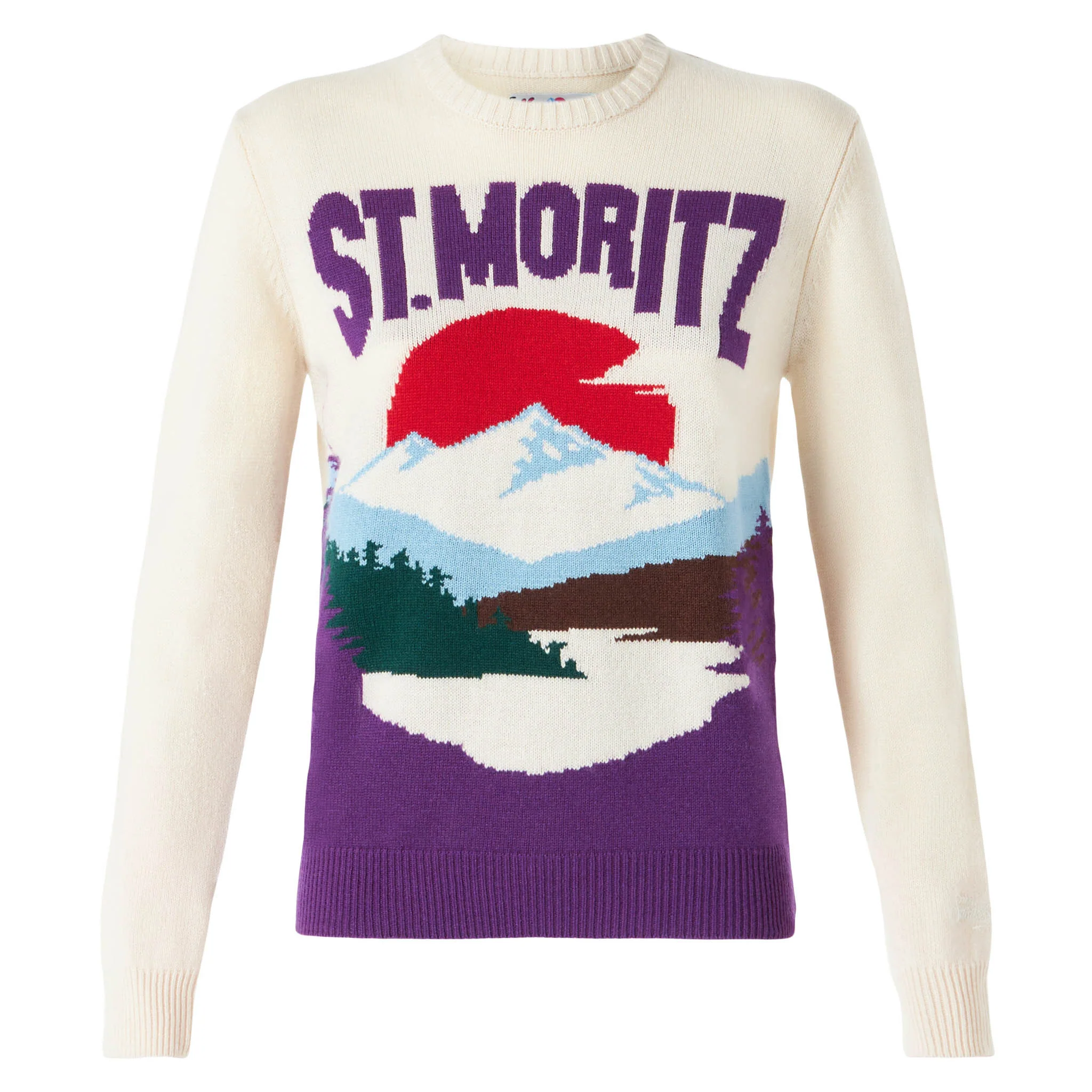 Maglia New Queen in filato con stampa cartolina St. Moritz - Image 4