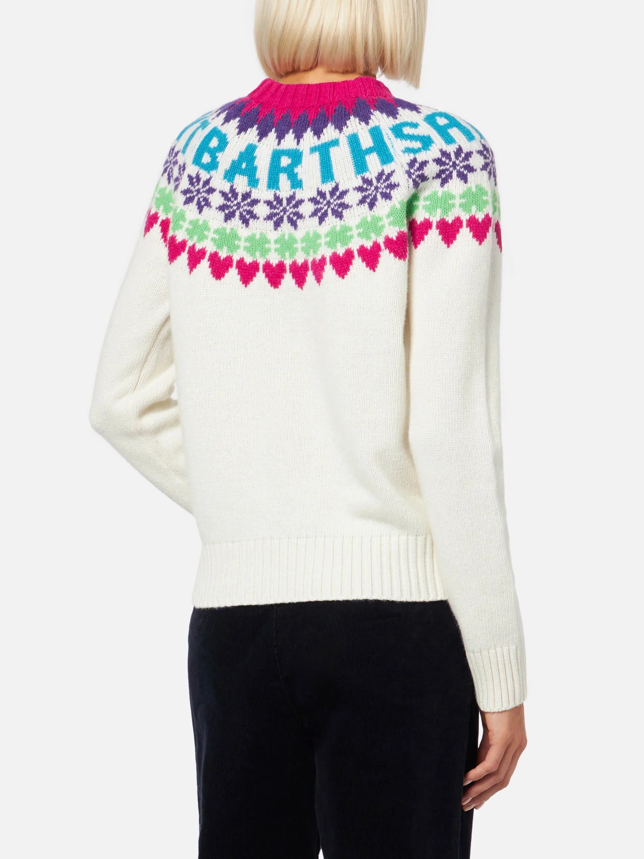 Maglia New Queen Nordic con jacquard Fair Isle bianca - Image 3