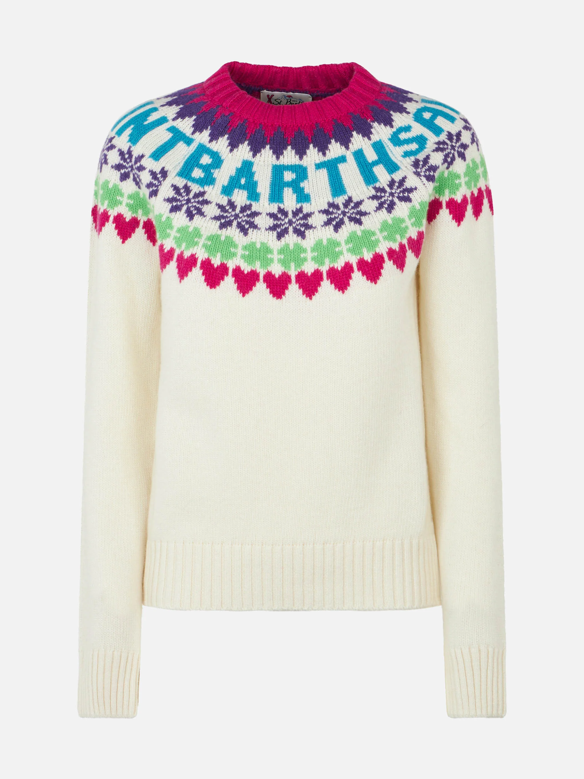 Maglia New Queen Nordic con jacquard Fair Isle bianca - Image 4
