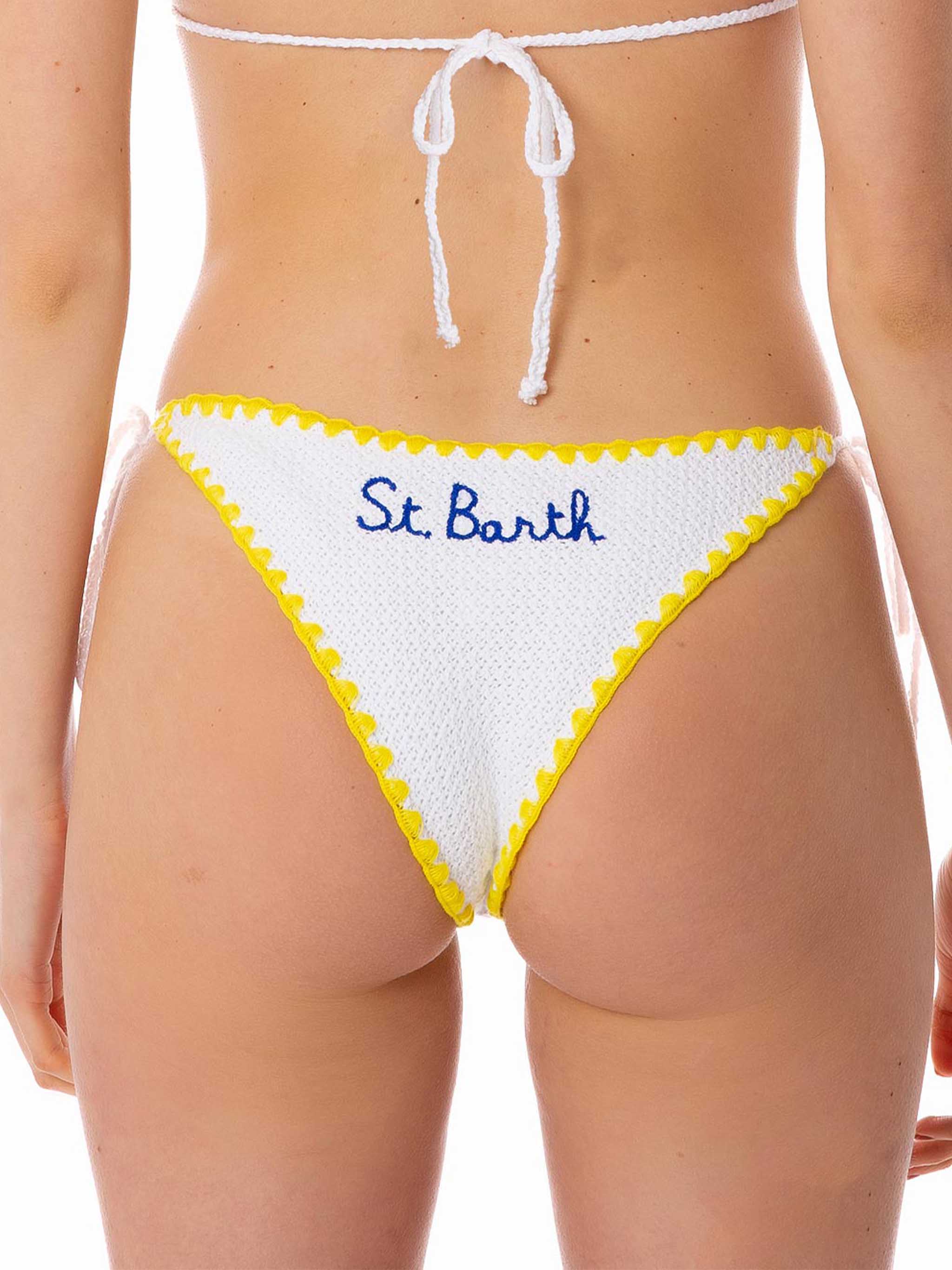 Slip Marielle crochet bianco con ricami floreali - Image 2