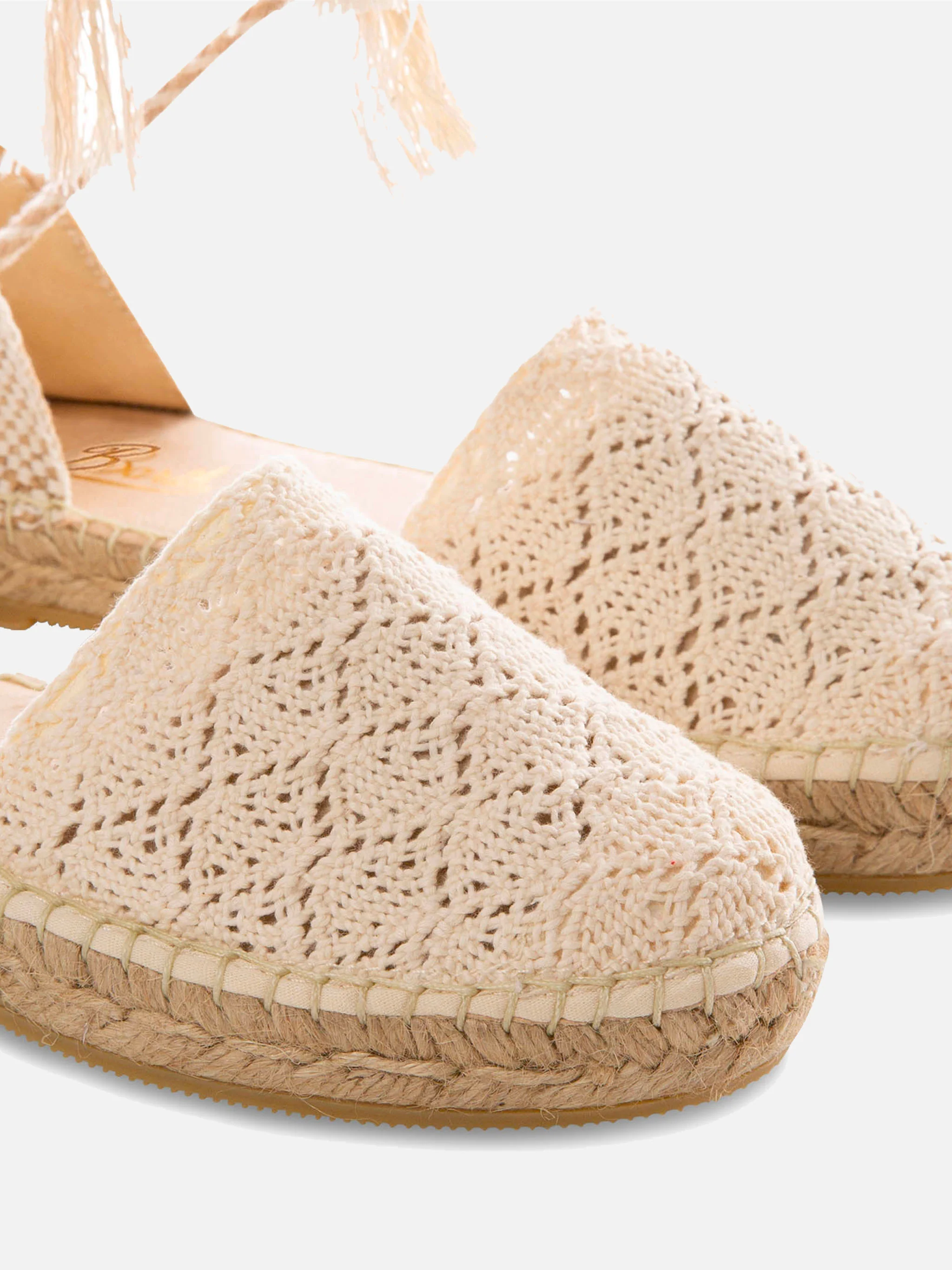 Espadrillas Soler in crochet beige e bianco - Image 2