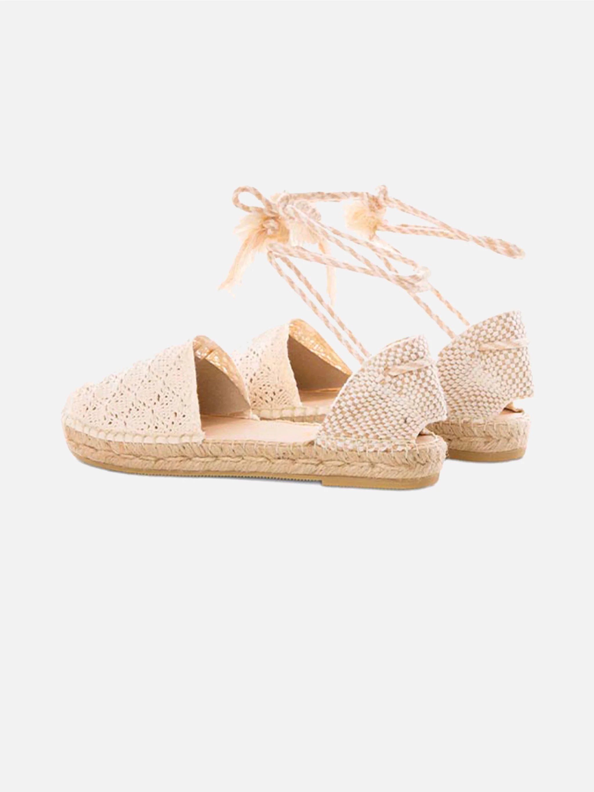 Espadrillas Soler in crochet beige e bianco - Image 3