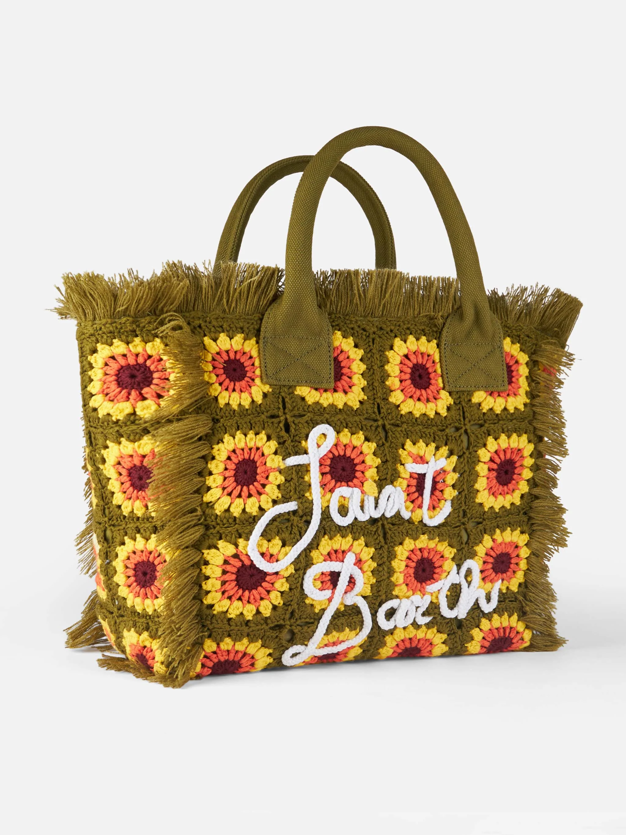 Borsa a spalla all'uncinetto con fiore - Image 3