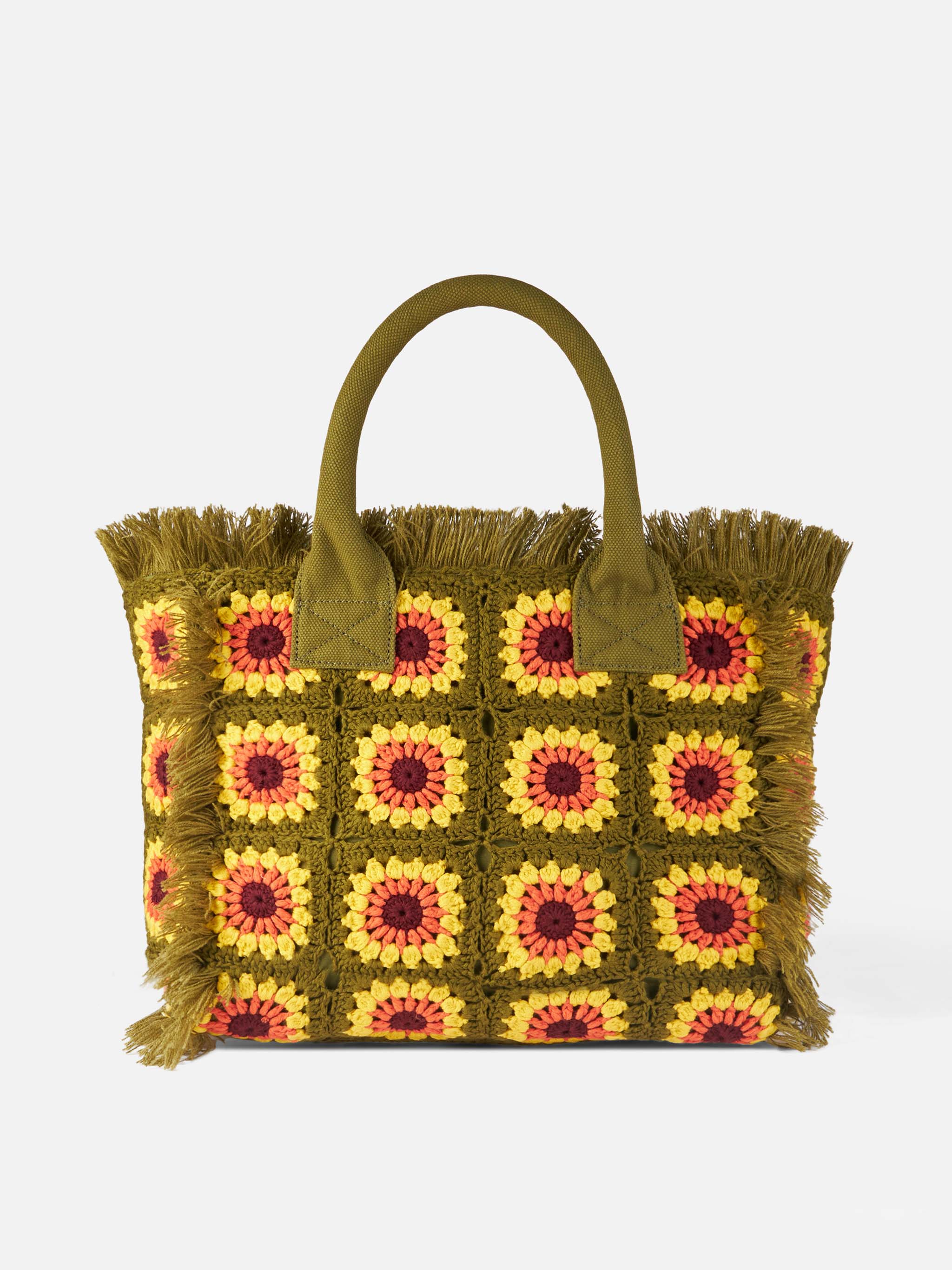 Borsa a spalla all'uncinetto con fiore - Image 4