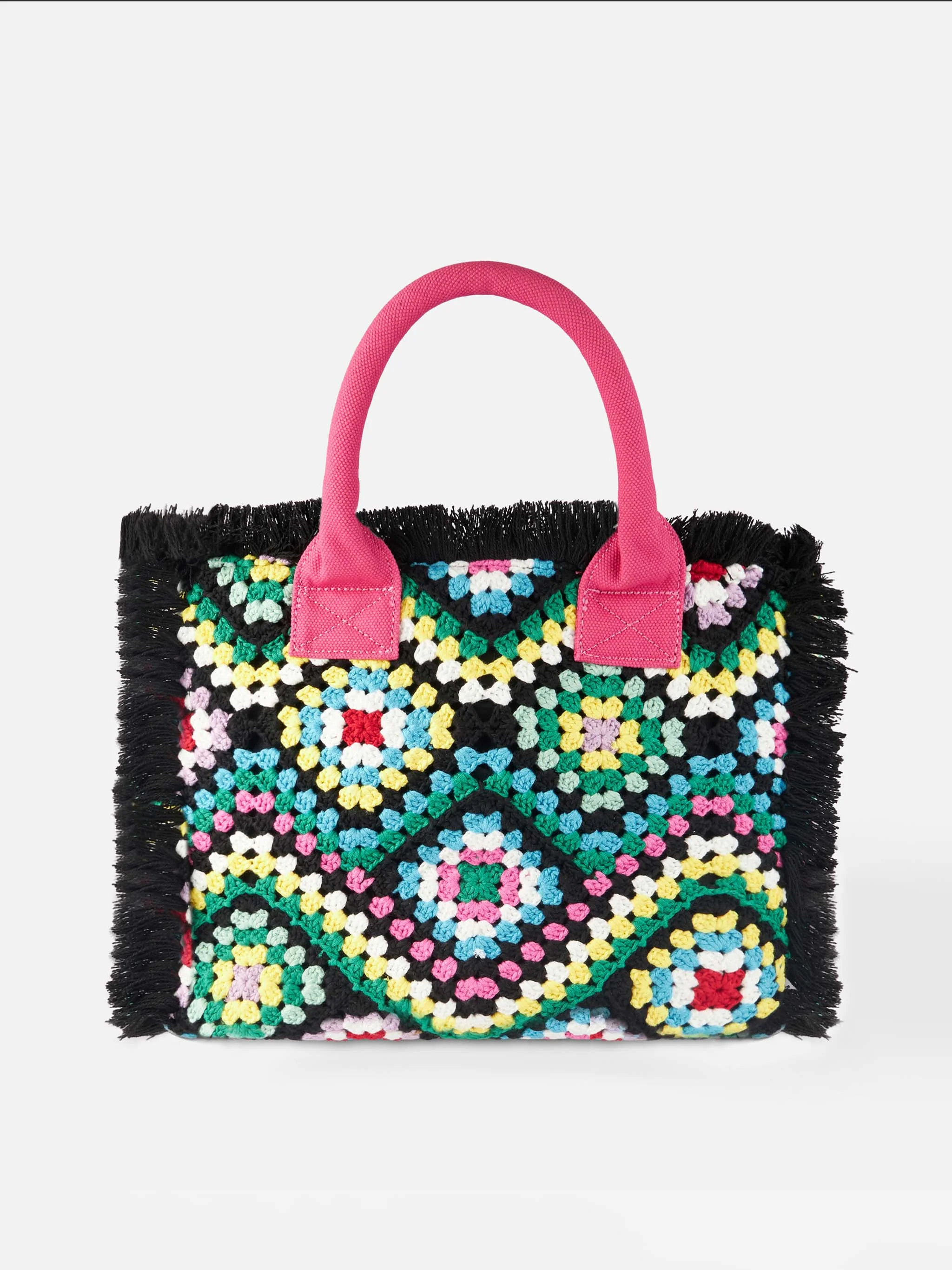 Borsa a spalla all'uncinetto con fantasia multicolore - Image 4