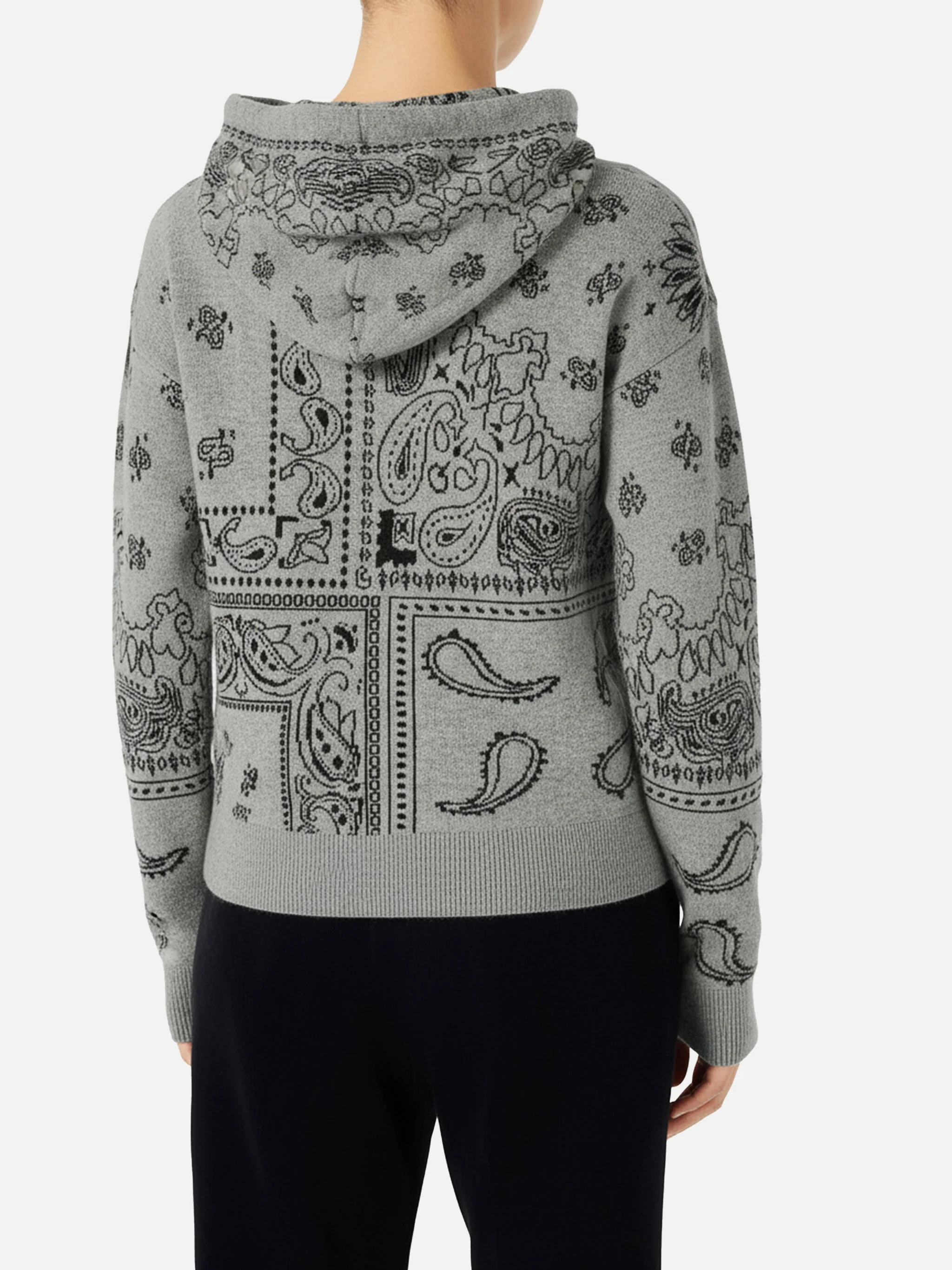 Felpa crop Meg in misto cashmere con fantasia bandana - Image 3