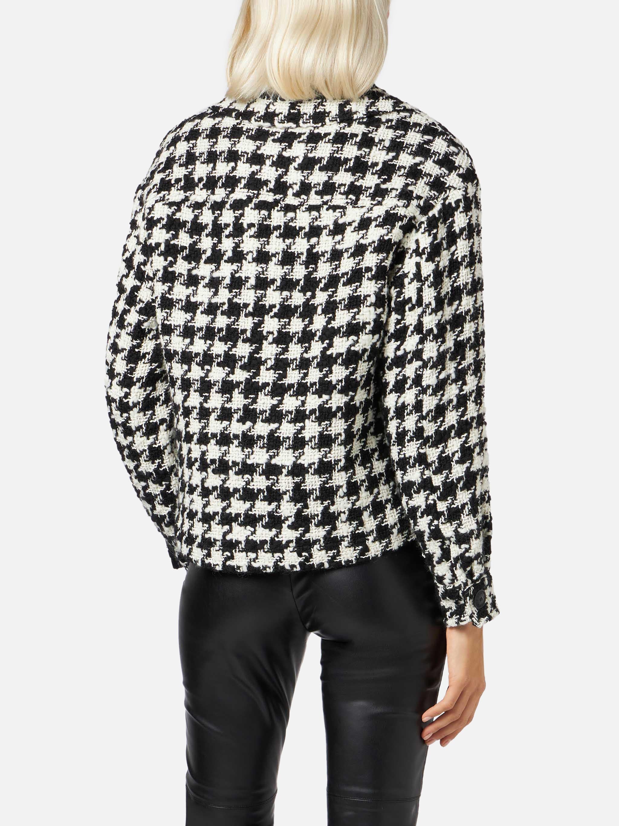 Overshirt Bonnibell crop con fantasia pied de poule - Image 2
