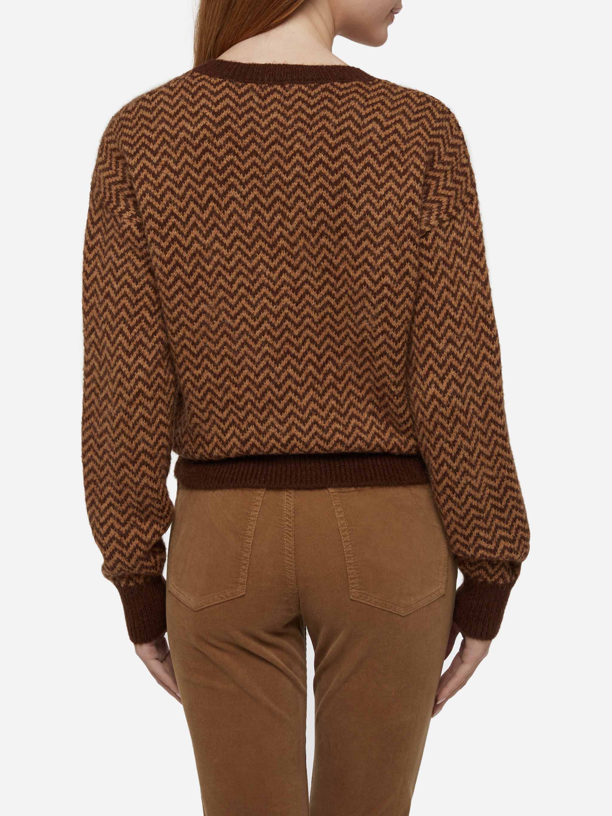 Maglione Annecy Soft con fantasia a rombi e scollo a V - Image 3