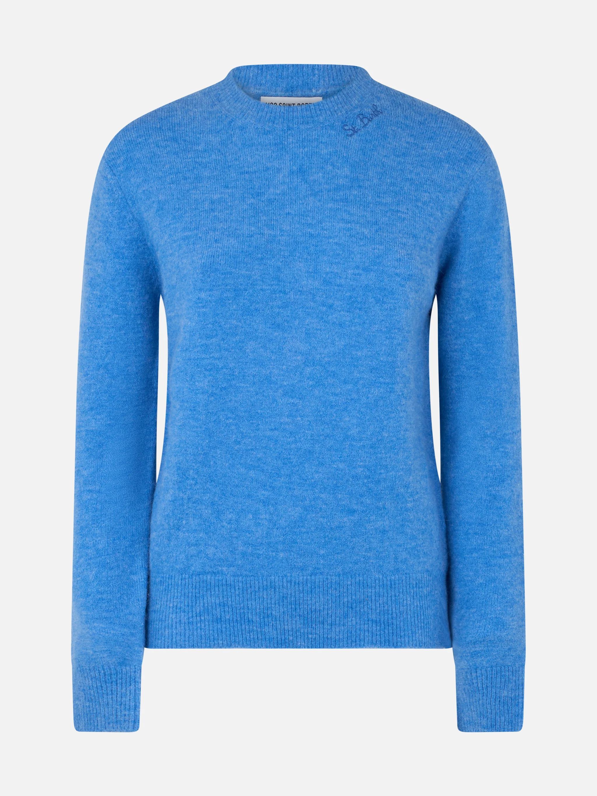 Maglia Sorbonne dusty blue in filato elasticizzato - Image 4