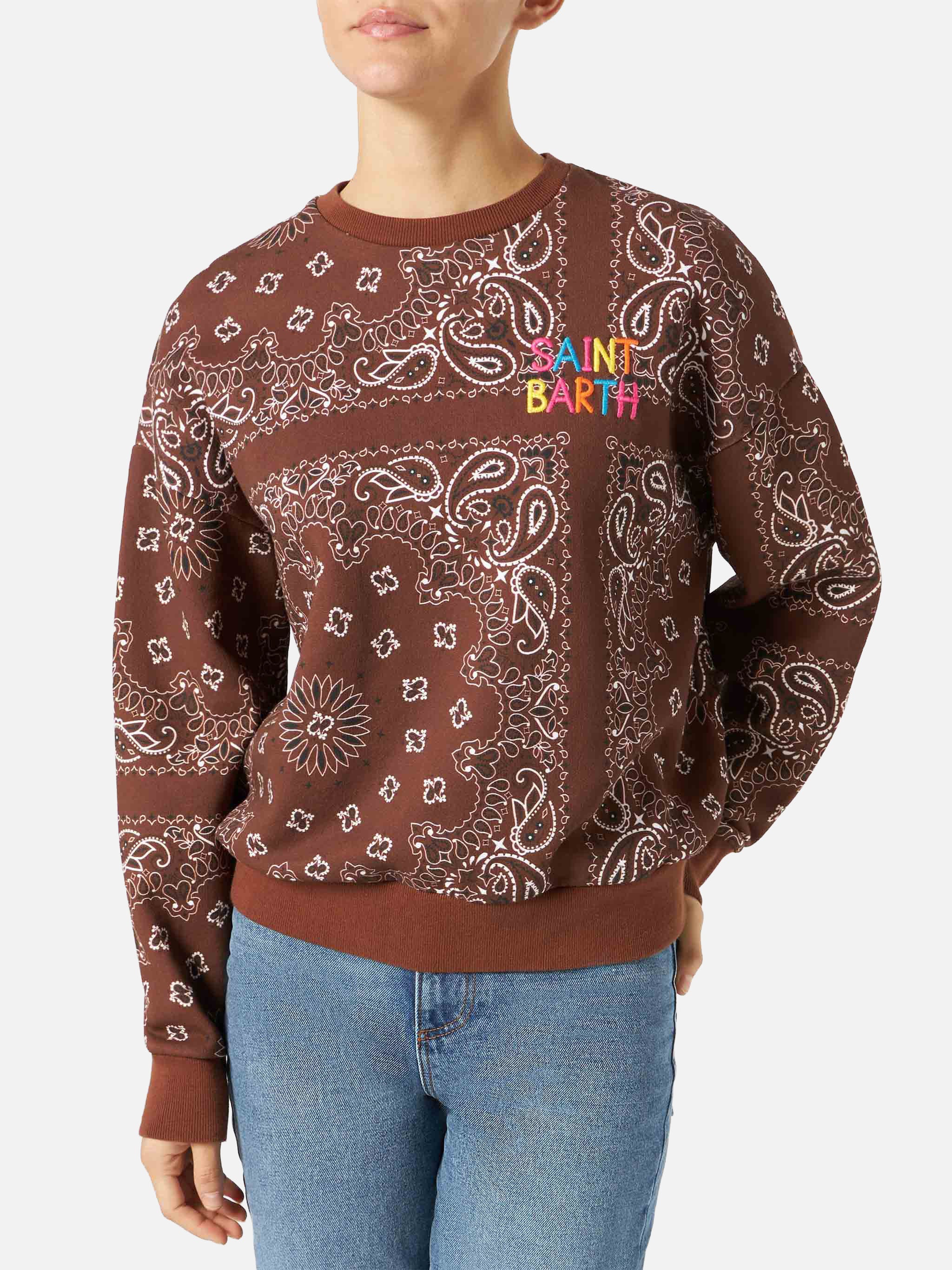 Felpa Stardust con fantasia bandana marrone - Image 2