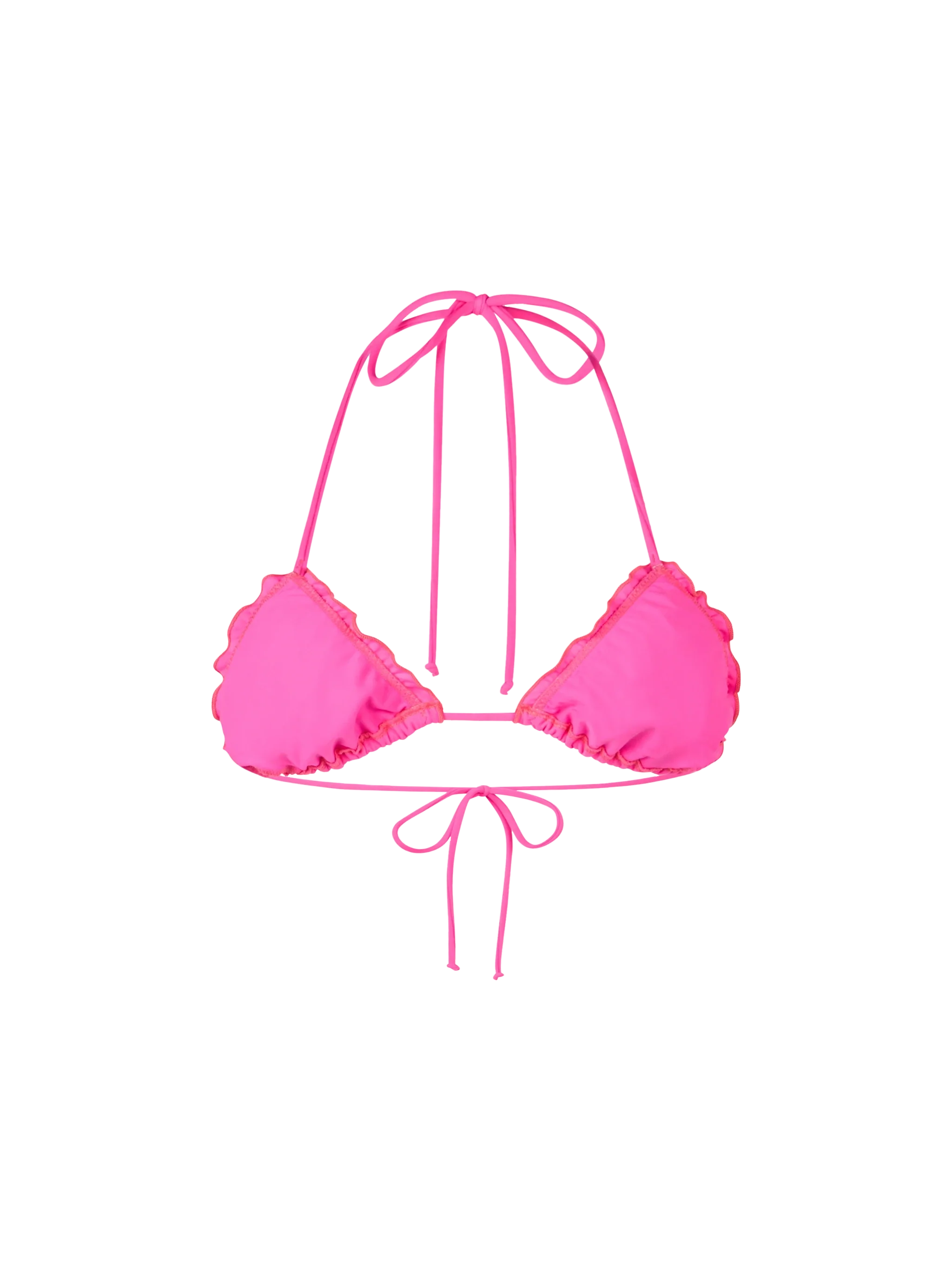 Top bikini Sagittarius triangolo fucsia fluo tinta unita - Image 2