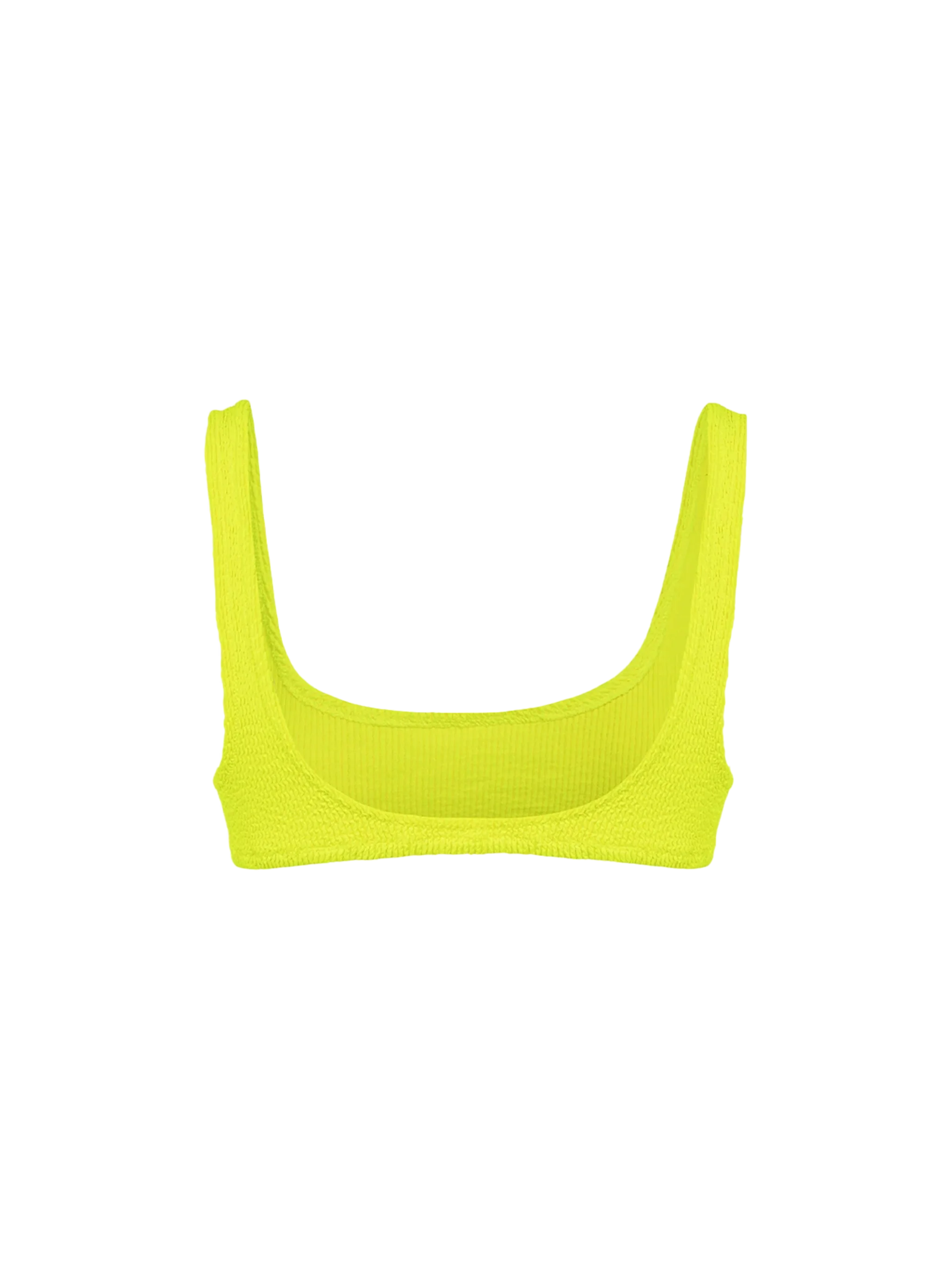 Top bikini Naima a bralette in tessuto crinkle giallo fluo  - Image 2